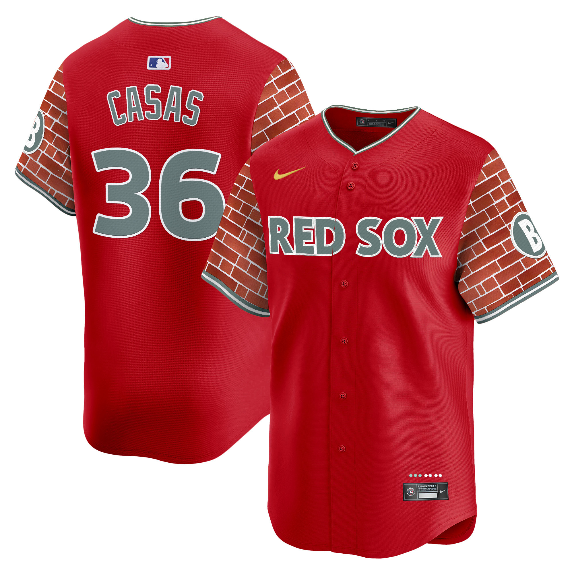 Triston Casas Men's Boston Red Sox 2025 Fenway Red Brick Style Vapor Premier Limited Red Jersey - Stitched