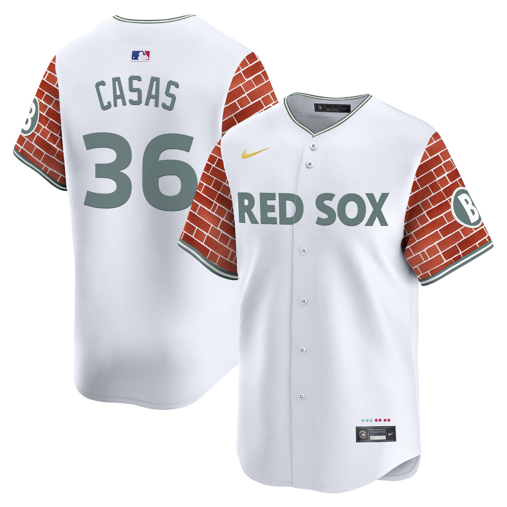 Triston Casas Men's Boston Red Sox 2025 Fenway Red Brick Style Vapor Premier Limited White Jersey - Stitched