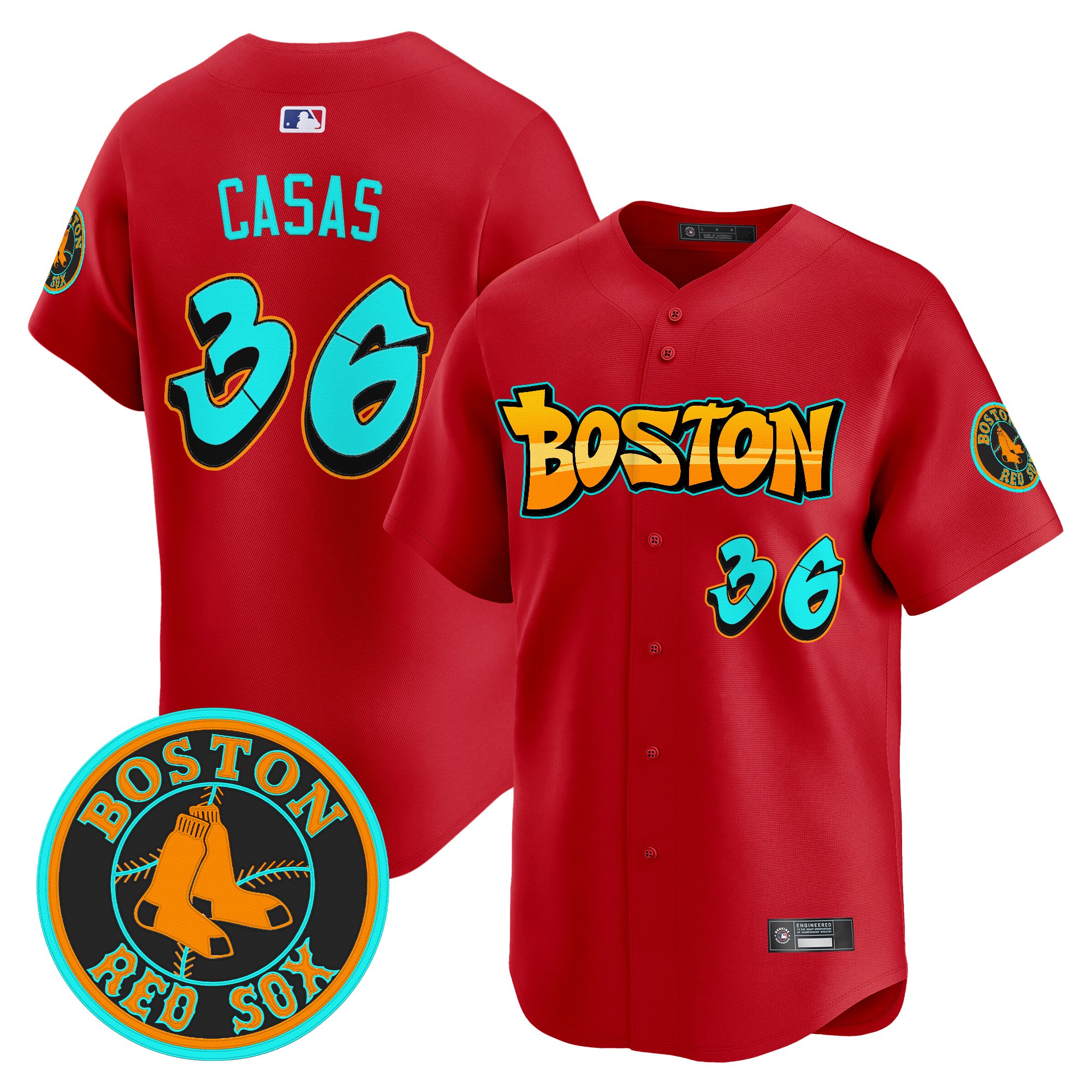 Triston Casas Men's Boston Red Sox 'Graffiti Streetstyle Edition Vapor Premier Limited Red Jersey - All Stitched