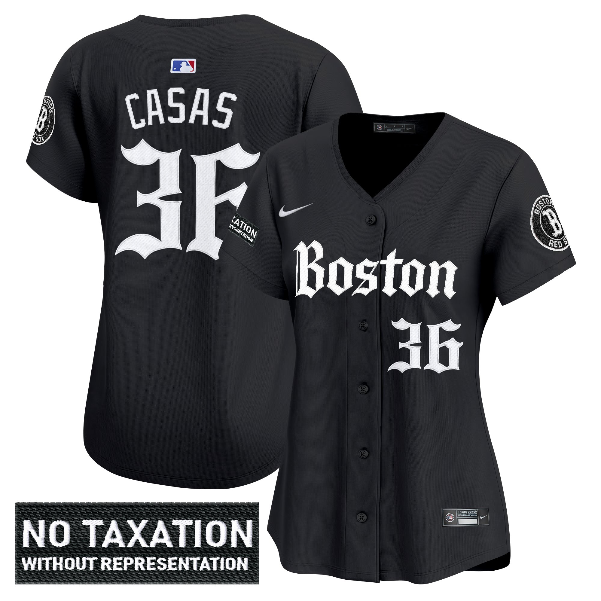 Triston Casas Women's Boston Red Sox Retro Newspaper Edition Vapor Premier Limited Black Jersey - All Stitched