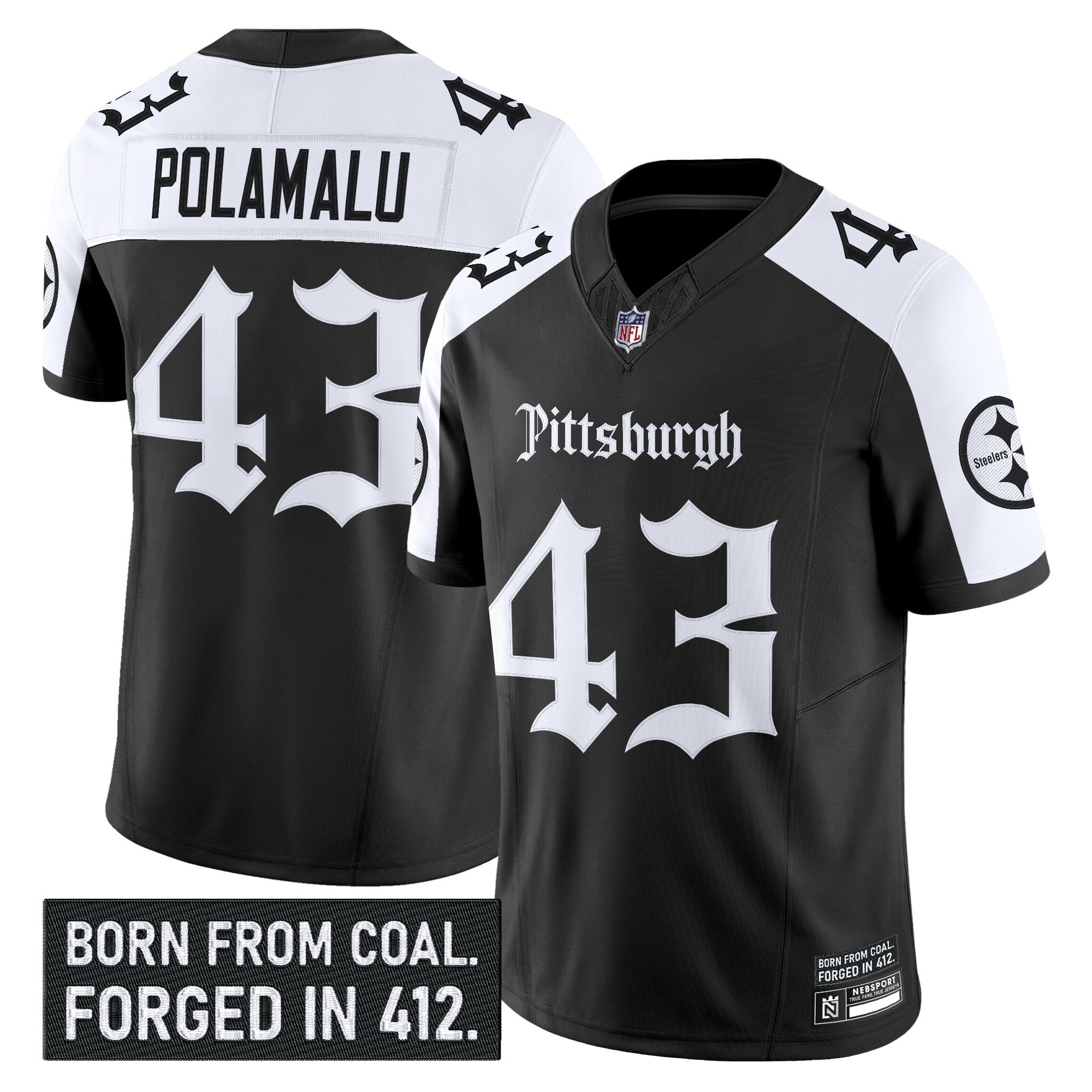 Troy Polamalu Men's Pittsburgh Steelers Gothic Steel City Edition Vapor Limited Alternate Jersey - All Stitched