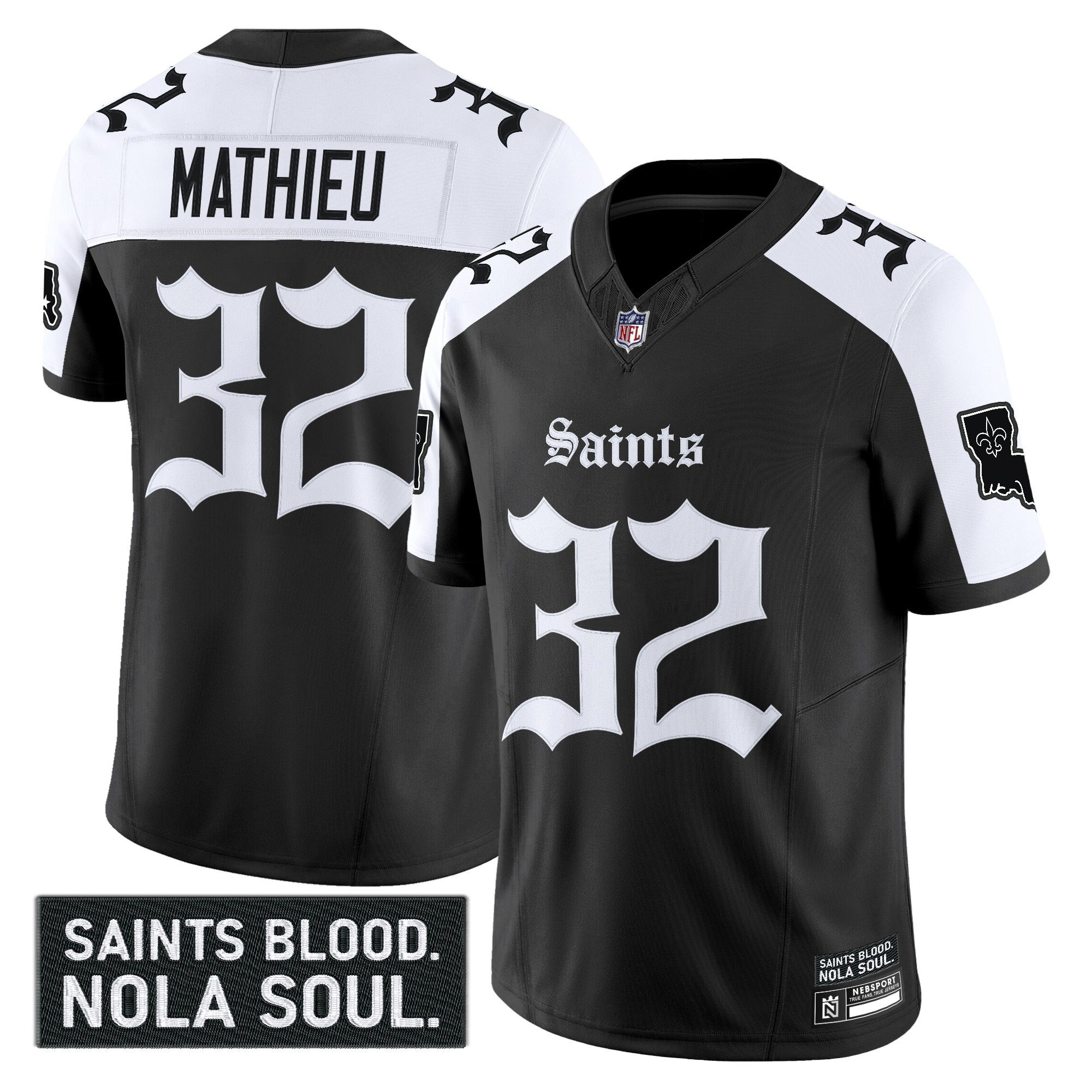 Tyrann Mathieu Men's New Orleans Saints Gothic Vieux CarrÃƒÆ’Ã‚Â© Edition Vapor Alternate Jersey - All Stitched