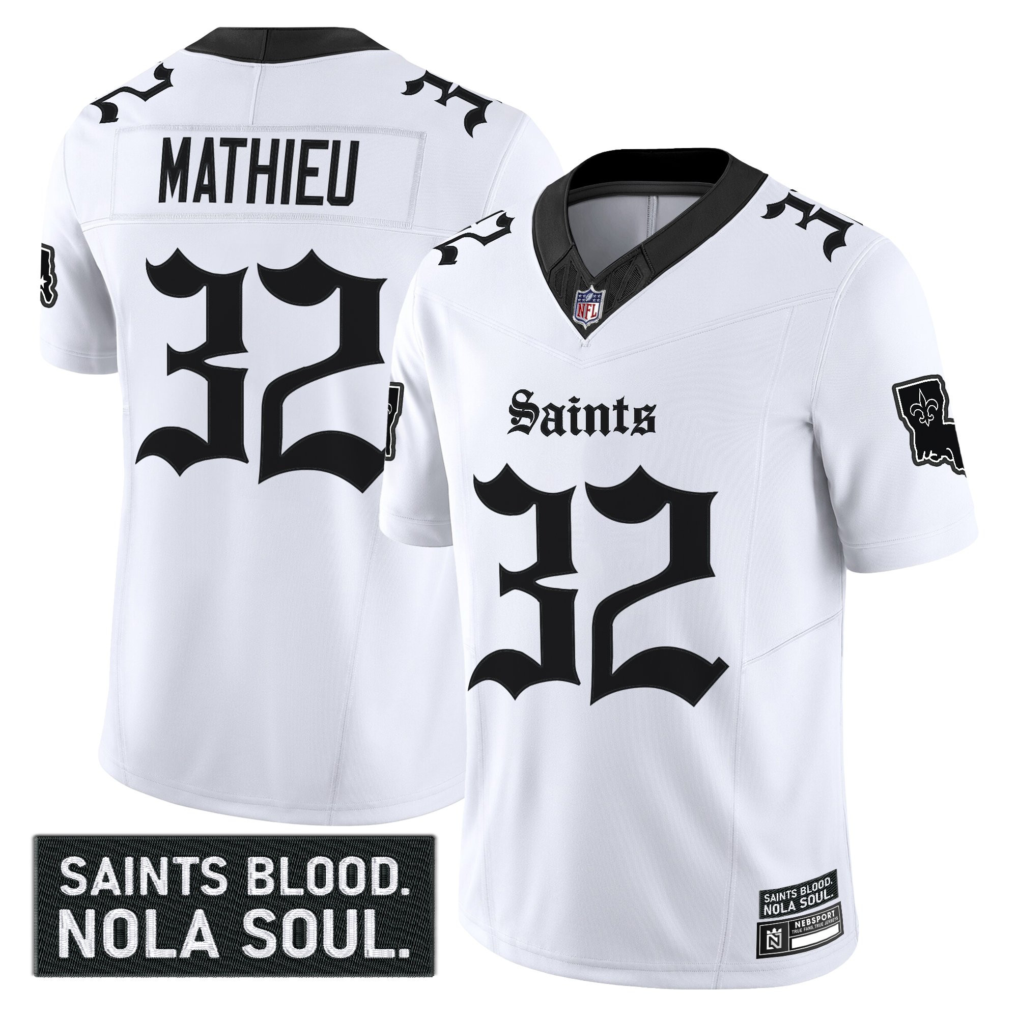 Tyrann Mathieu Men's New Orleans Saints Gothic Vieux CarrÃƒÆ’Ã‚Â© Edition Vapor White Jersey - All Stitched