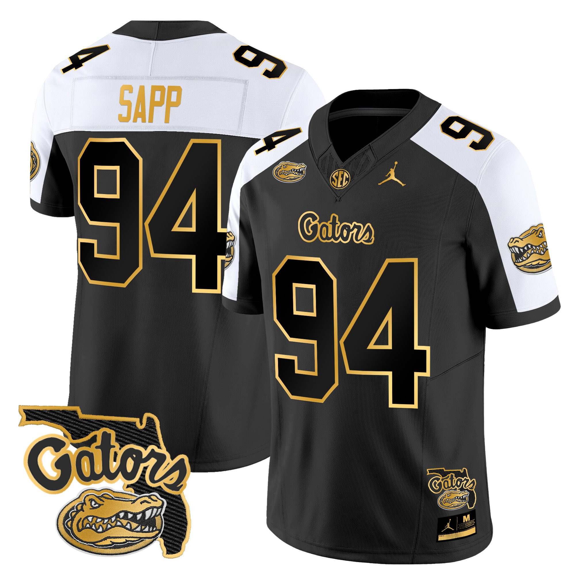 Tyreak?Sapp Men's Florida Gators 2025 Florida Patch Gold Vapor Limited Alternate Jersey - All Stitched