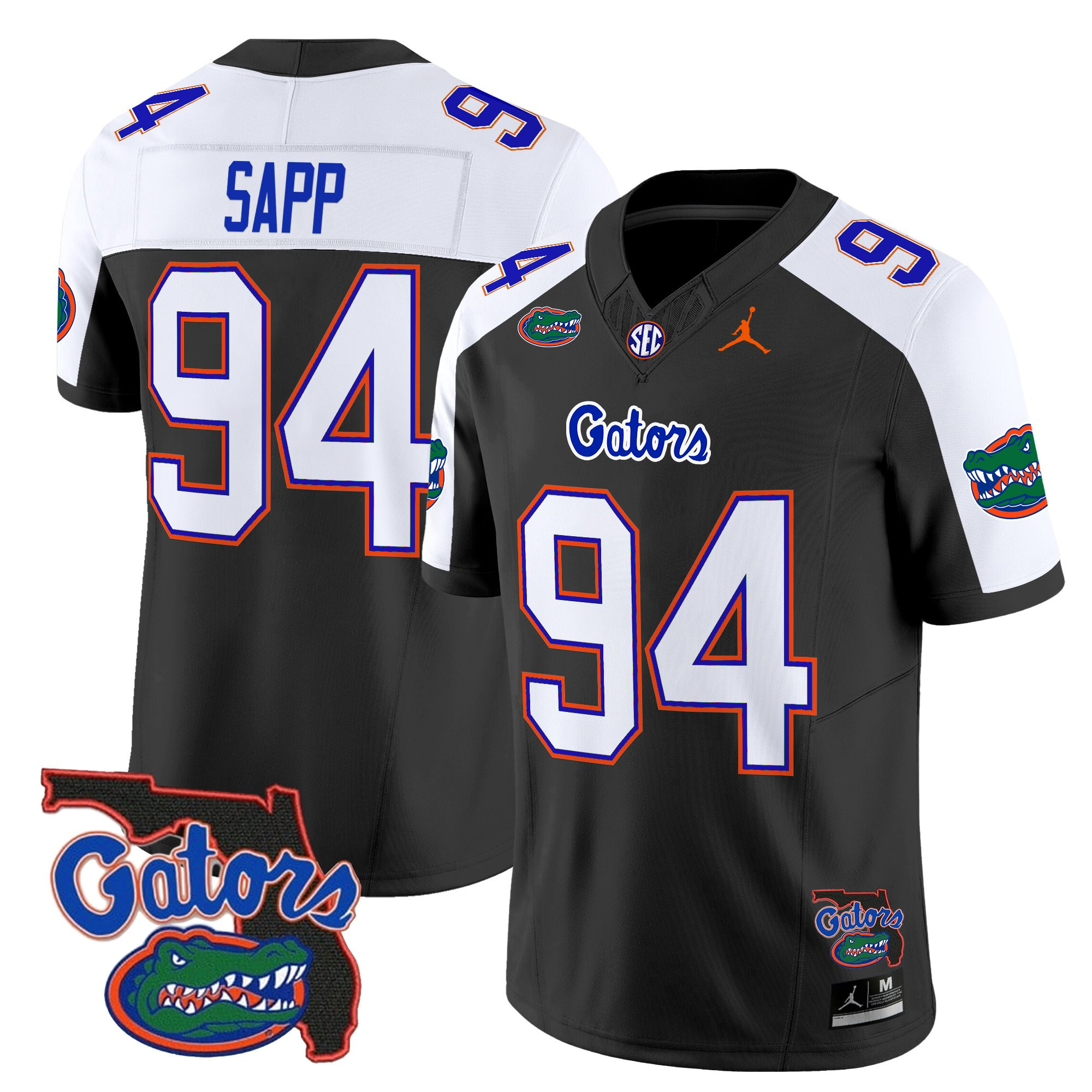 Tyreak?Sapp Men's Florida Gators 2025 Florida Patch Vapor Limited Black Alternate Jersey - All Stitched