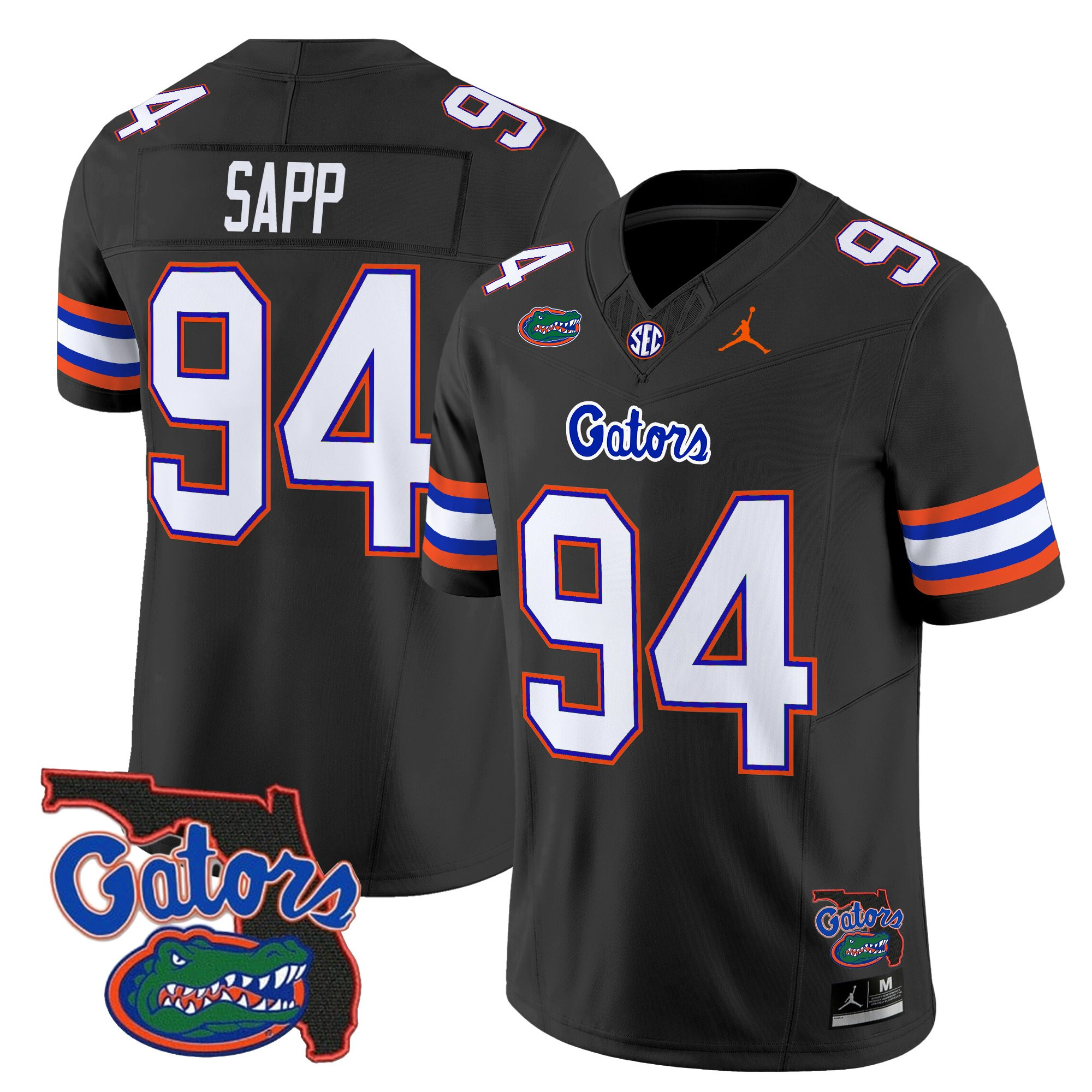 Tyreak?Sapp Men's Florida Gators 2025 Florida Patch Vapor Limited Black Jersey - All Stitched