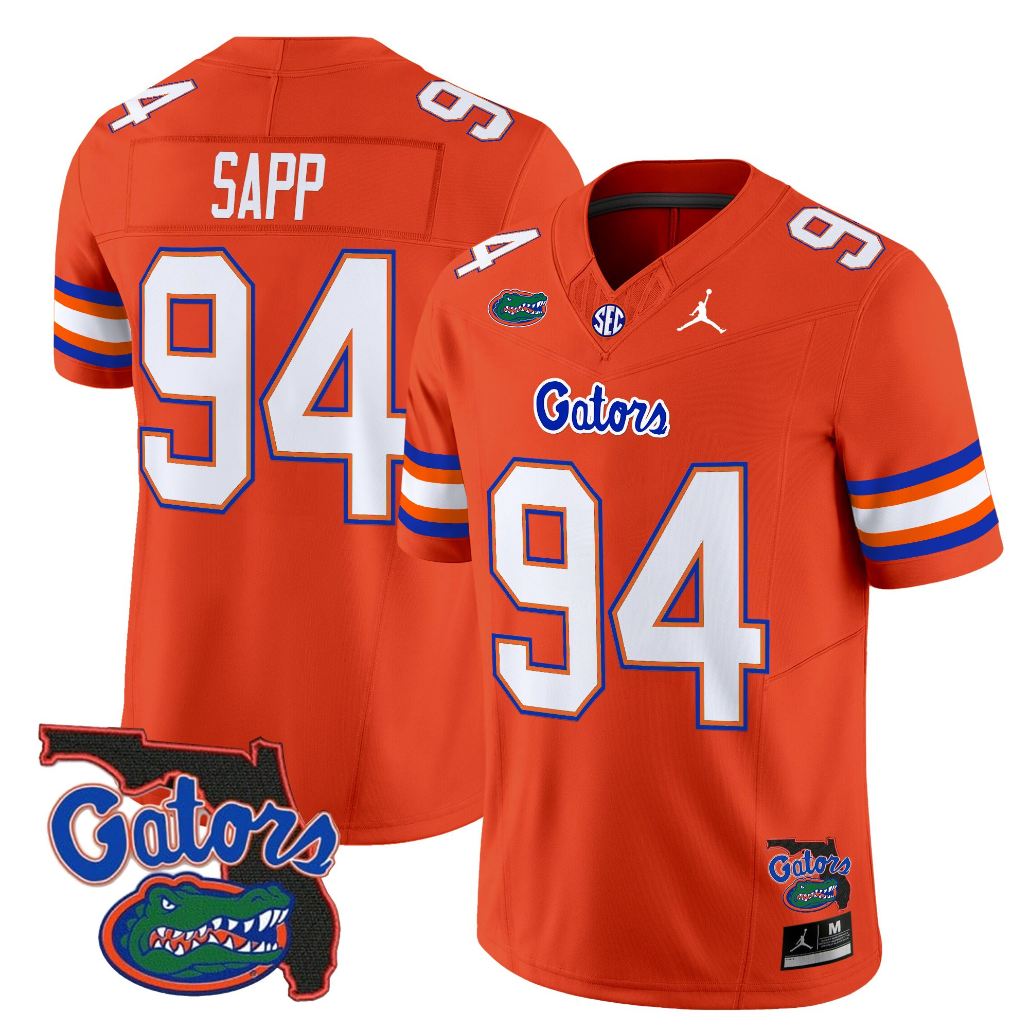 Tyreak?Sapp Men's Florida Gators 2025 Florida Patch Vapor Limited Orange Jersey - All Stitched