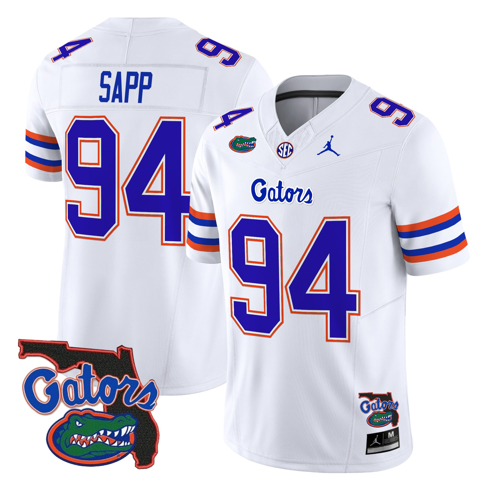Tyreak?Sapp Men's Florida Gators 2025 Florida Patch Vapor Limited White Jersey - All Stitched