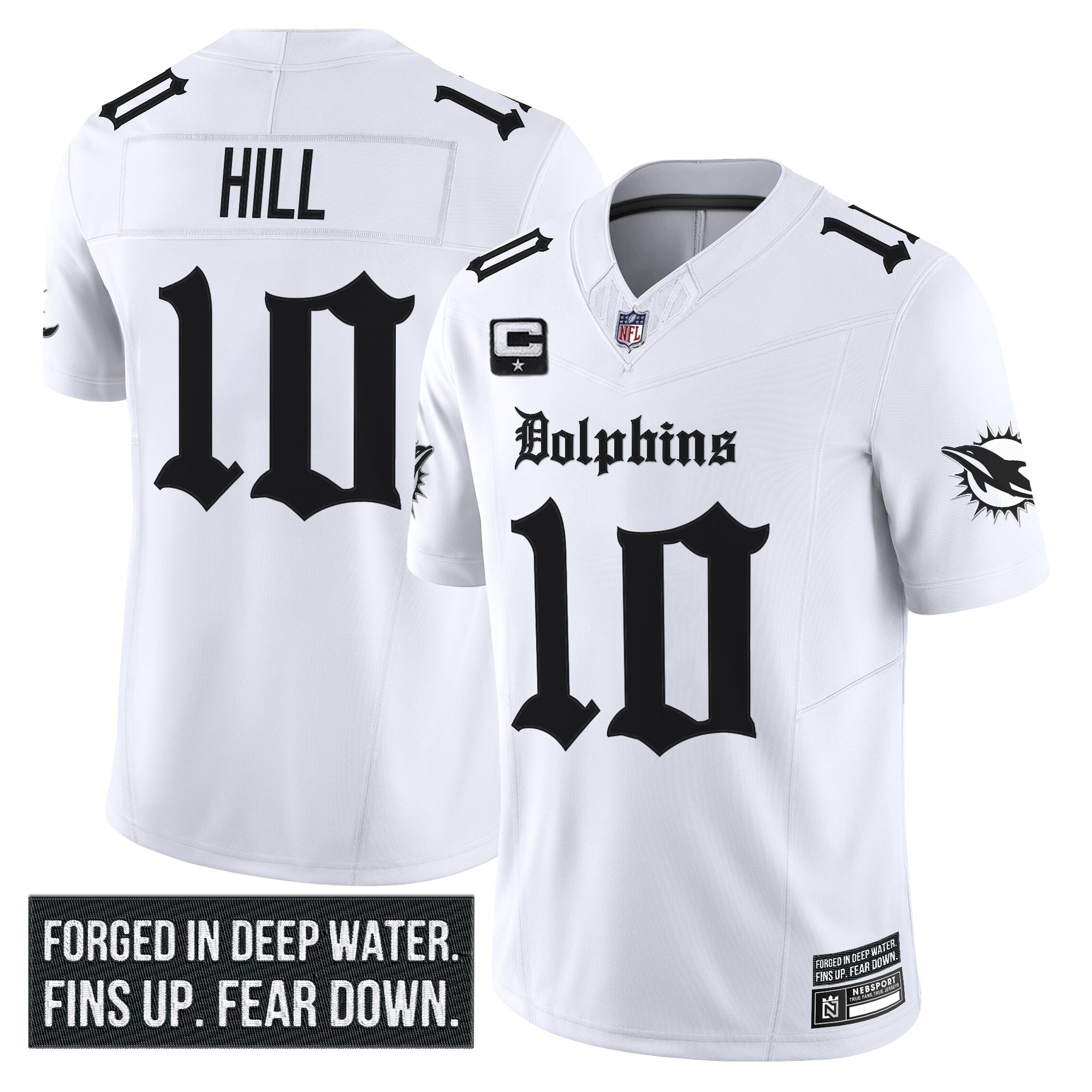 Tyreek Hill Men's Miami Dolphins Gothic Deep Water Edition Vapor Limited White Jersey - All Stitched