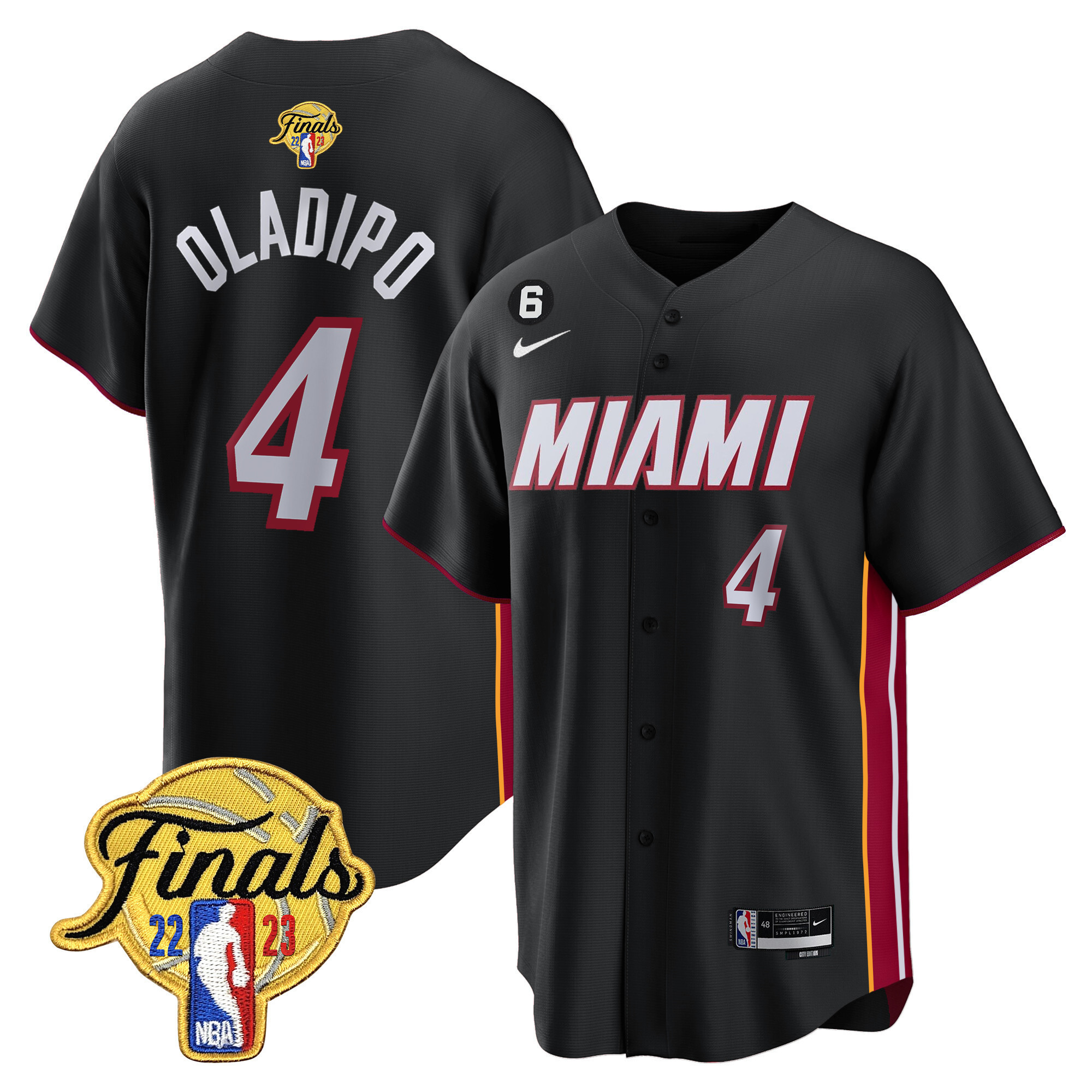 Victor Oladipo Men's Miami Heat 2023 Finals Baseball Cool Base Icon Jersey - All Stitched