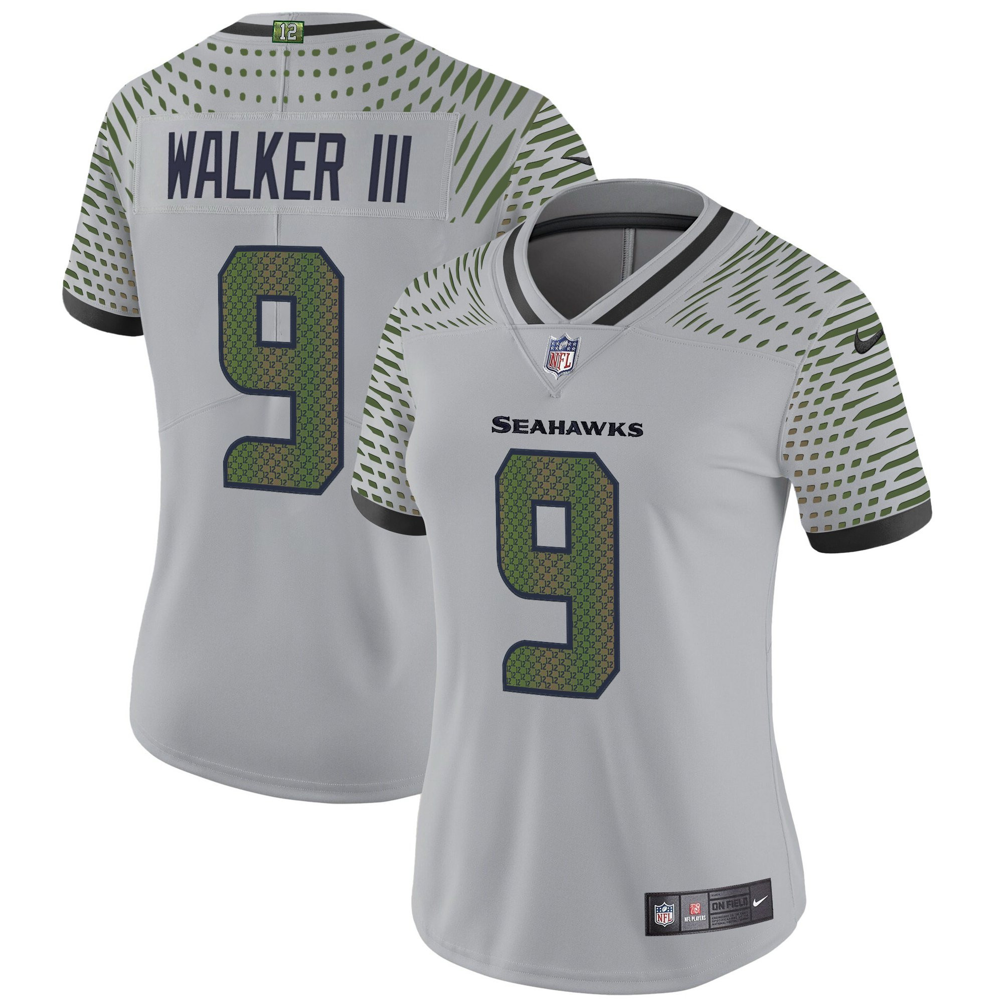 Walker III Women's Seattle Seahawks 2025 Rivalries Vapor Limited Gray Rivalries Jersey - All Stitched