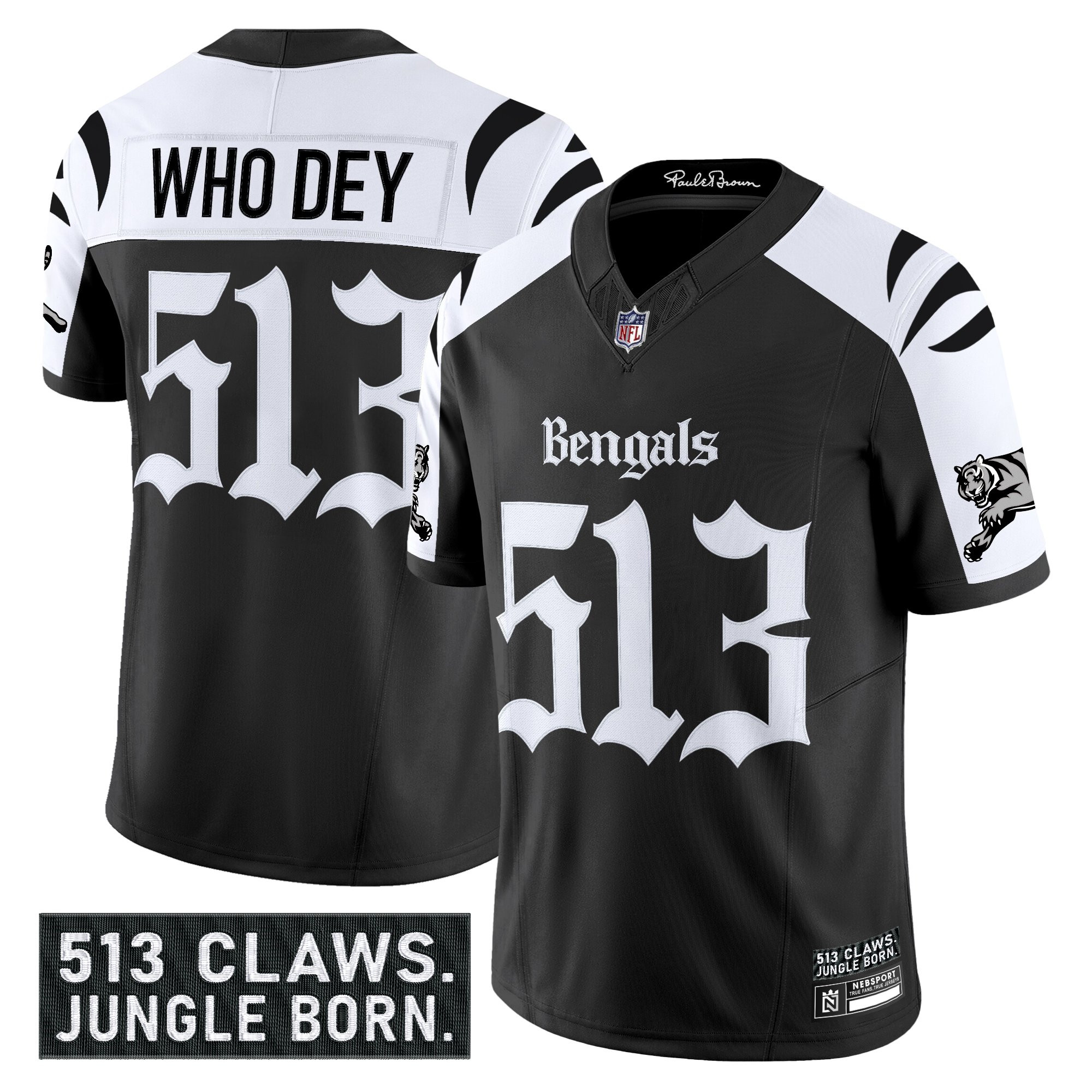 Who Dey 513 Men's Cincinnati Bengals Gothic Jungle Shadows Edition Vapor Limited Alternate Jersey - All Stitched