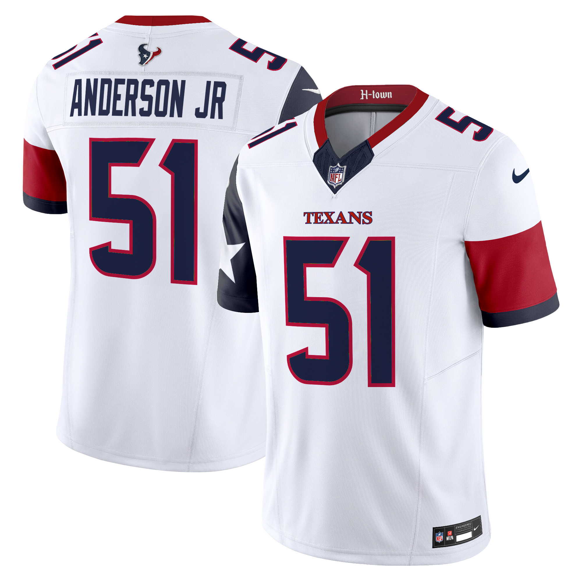 Will Anderson Jr. Men's Houston Texans 2024 Vapor Limited White Jersey V5 - All Stitched