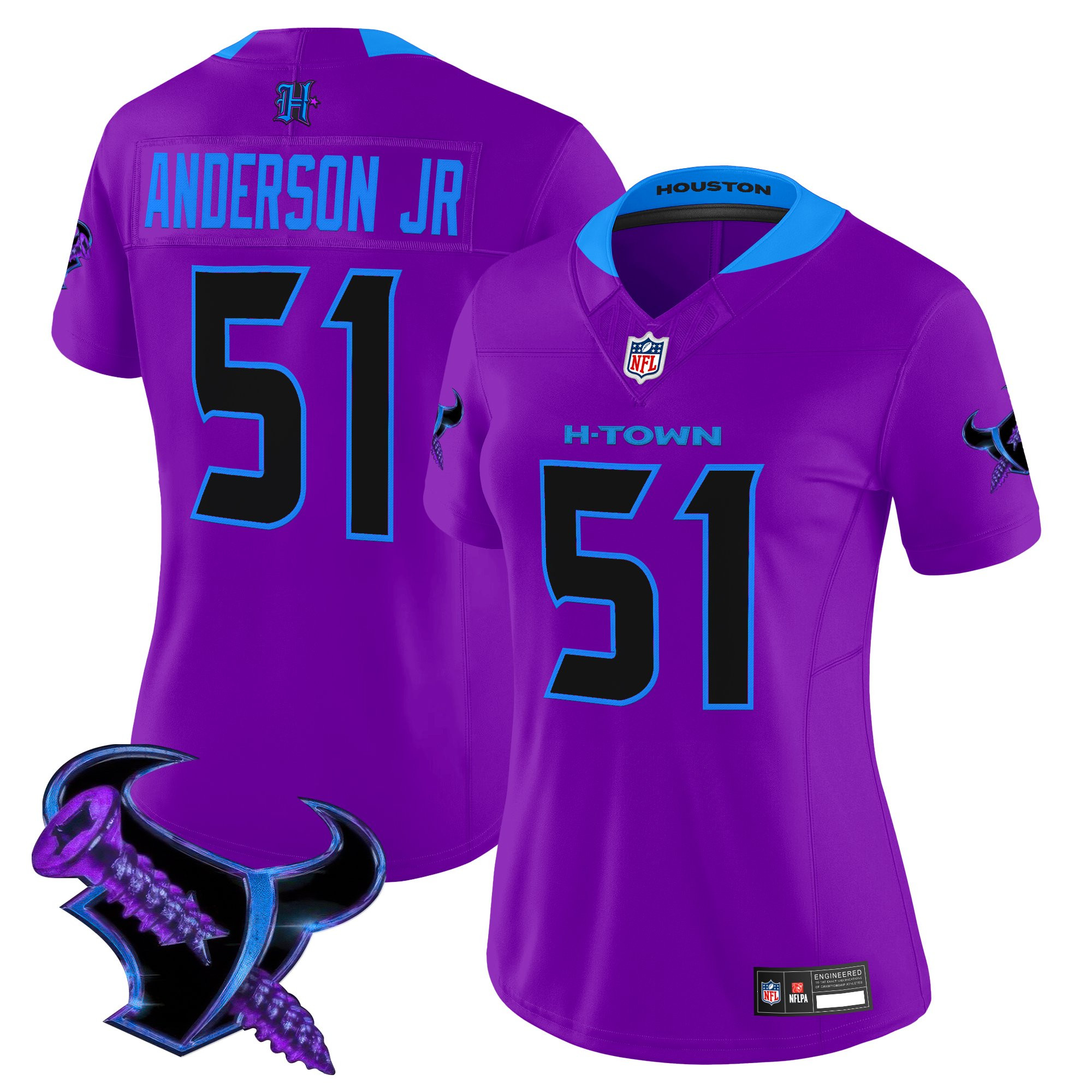 Will Anderson Jr. Women's Houston Texans 2025 DJ Screw Vapor Limited Purple Jersey - All Stitched