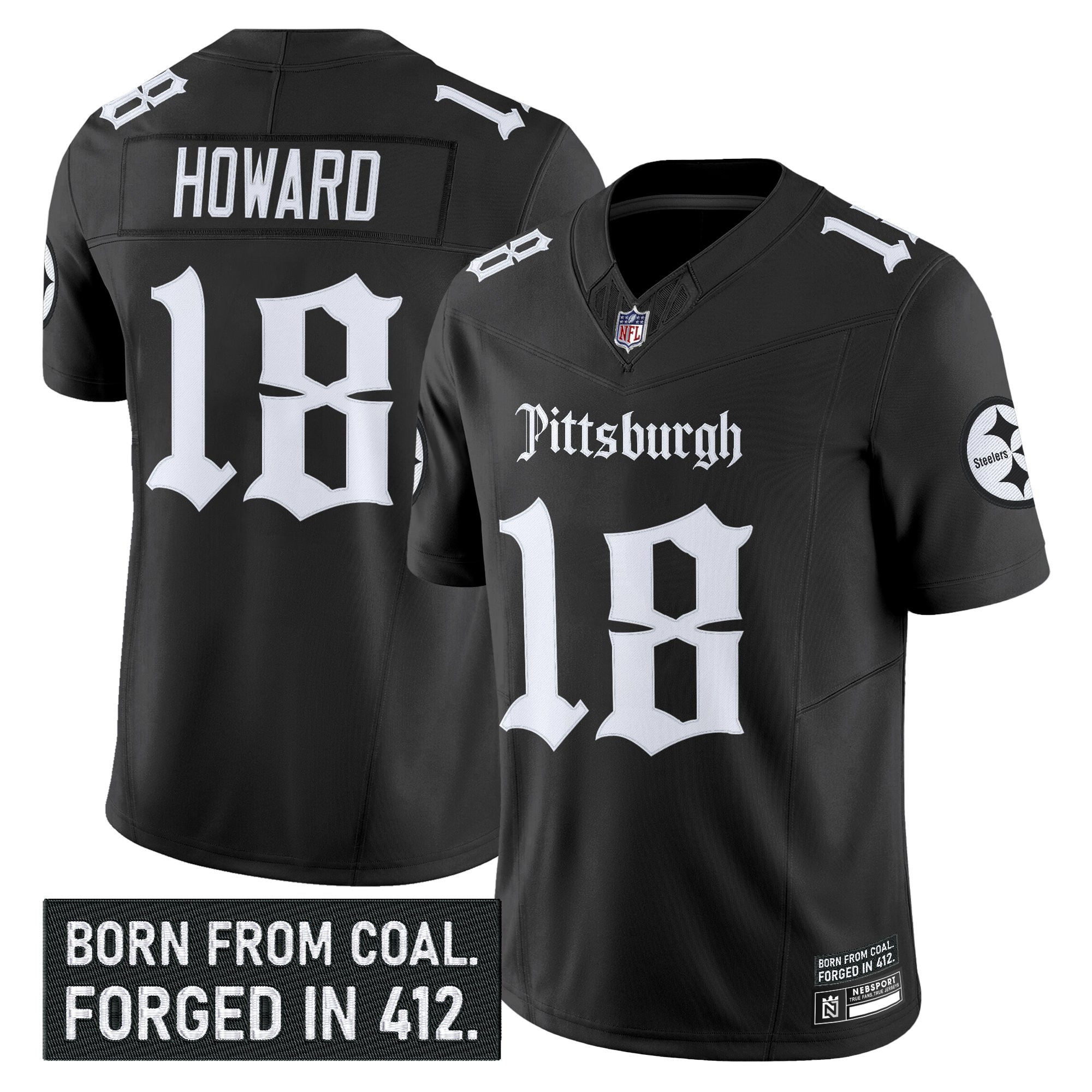 Will Howard Men's Pittsburgh Steelers Gothic Steel City Edition Vapor Limited Black Jersey - All Stitched