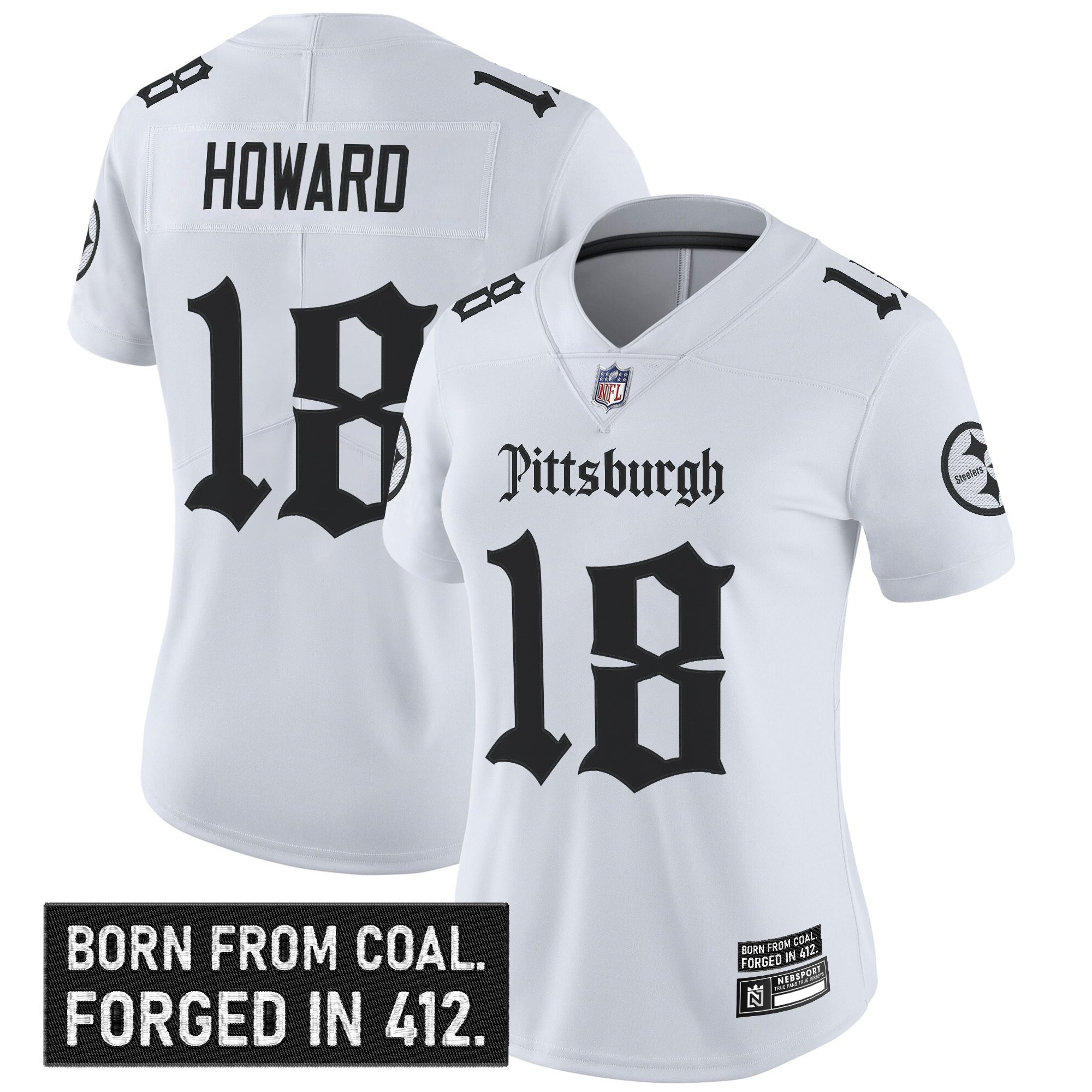 Will Howard Women's Pittsburgh Steelers Gothic Steel City Edition Vapor Limited White Jersey - All Stitched