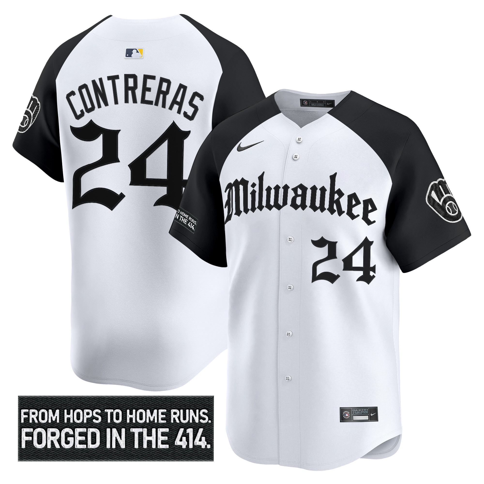 William Contreras Men's Milwaukee Brewers Gothic 414 Shadows Edition Vapor Premier Limited Alternate Jersey - All Stitched
