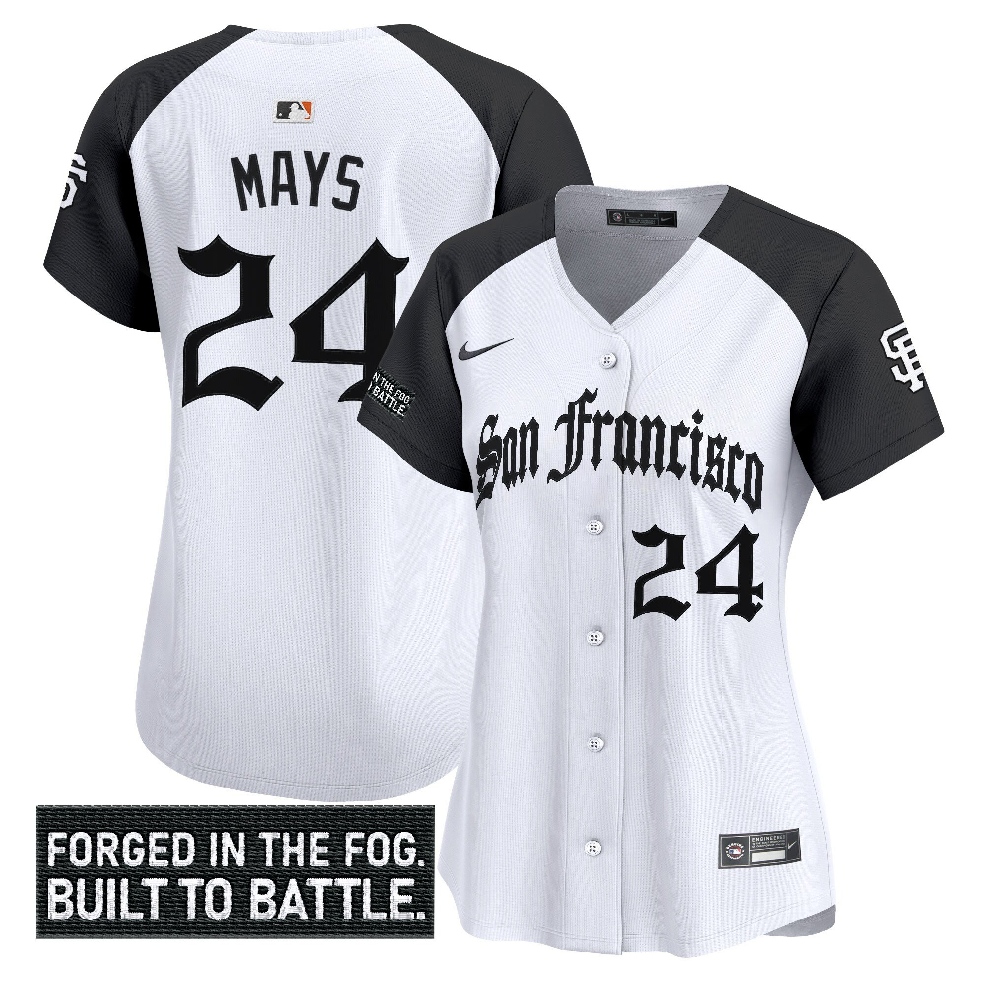 Willie Mays Women's San Francisco Giants Gothic Fog Edition Vapor Premier Limited Alternate Jersey - All Stitched
