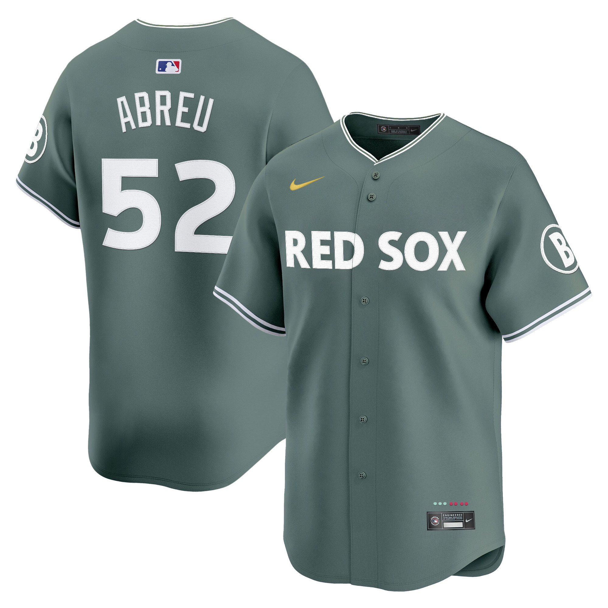 Wilyer Abreu Men's Boston Red Sox 2025 City Connect Vapor Premier Limited Green Jersey - All Stitched