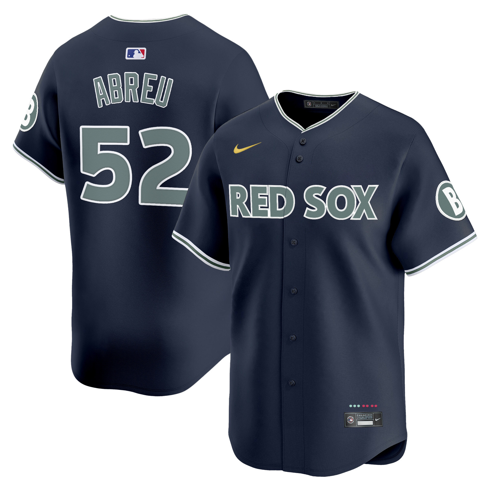 Wilyer Abreu Men's Boston Red Sox 2025 City Connect Vapor Premier Limited Navy Jersey - All Stitched
