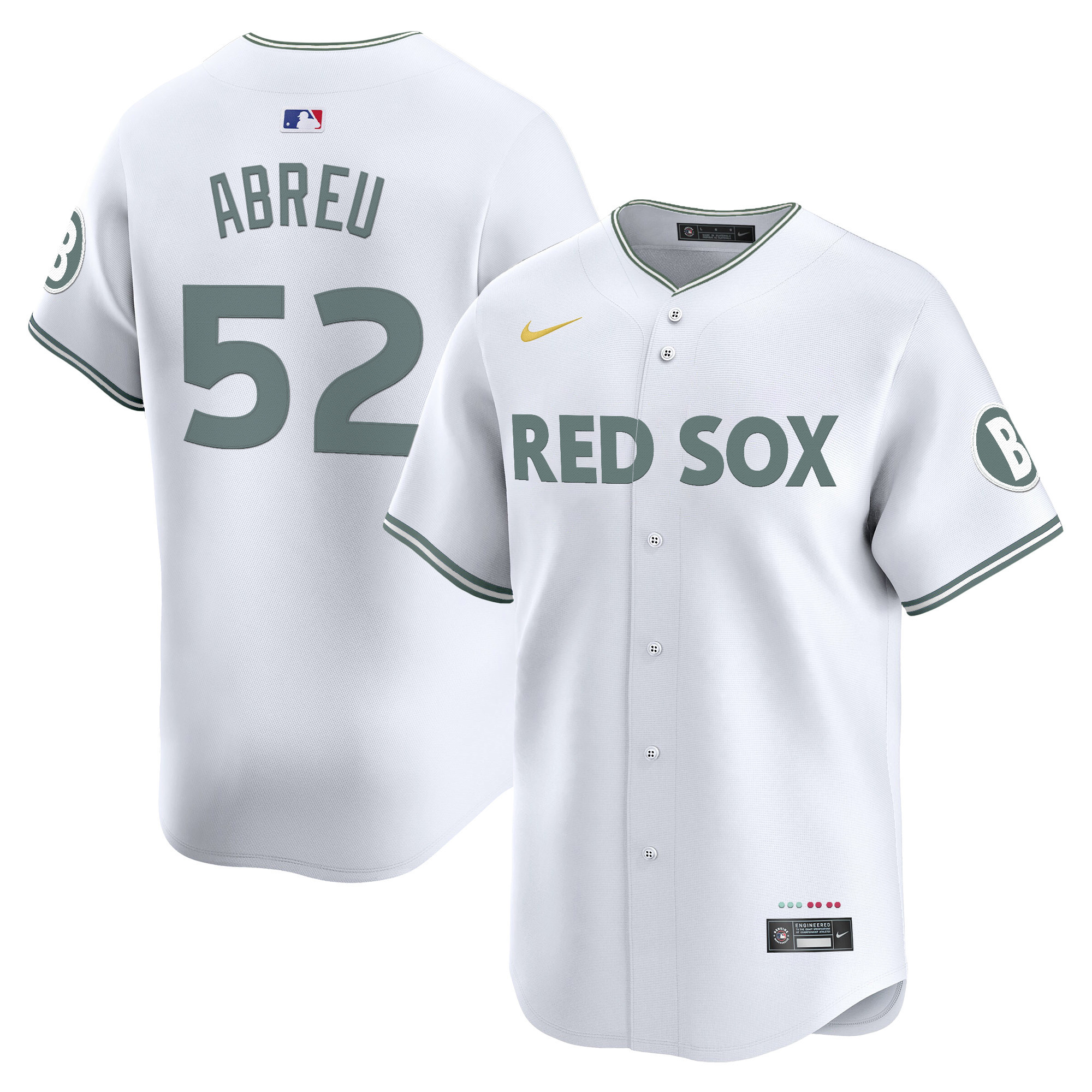 Wilyer Abreu Men's Boston Red Sox 2025 City Connect Vapor Premier Limited White Jersey - All Stitched