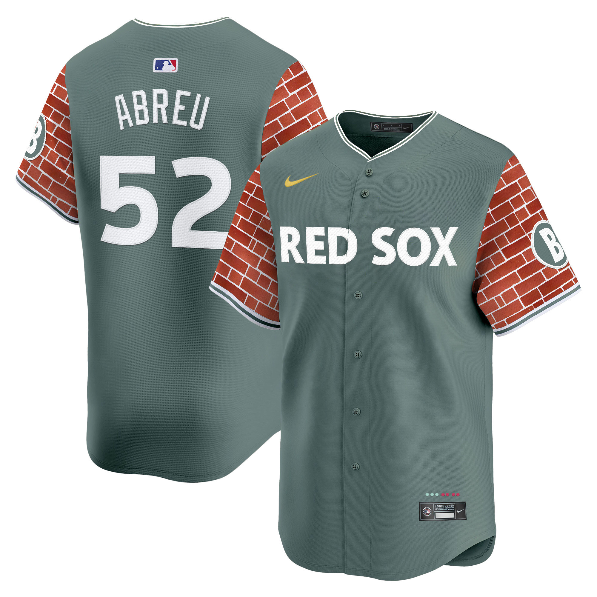Wilyer Abreu Men's Boston Red Sox 2025 Fenway Red Brick Style Vapor Premier Limited Green Jersey - Stitched