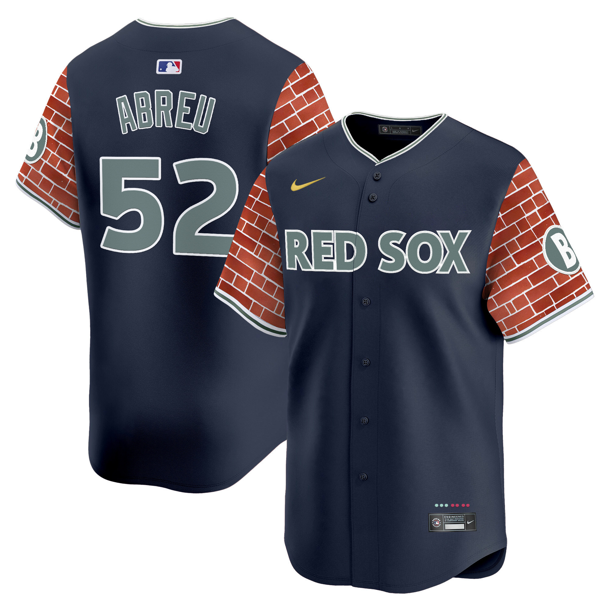 Wilyer Abreu Men's Boston Red Sox 2025 Fenway Red Brick Style Vapor Premier Limited Navy Jersey - Stitched