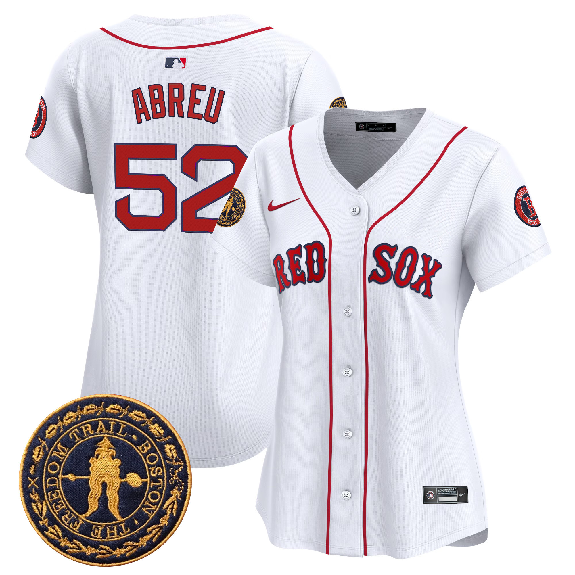 Wilyer Abreu Women's Boston Red Sox Freedom Trail Patch Vapor Premier Limited White Jersey - All Stitched
