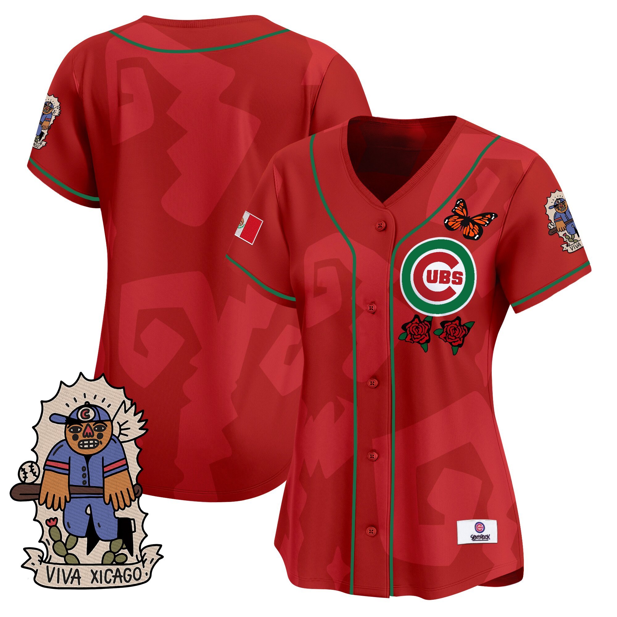 Women's 2025 Chicago Cubs Mexican Heritage Vapor Premier Limited Red Jersey - Stitched