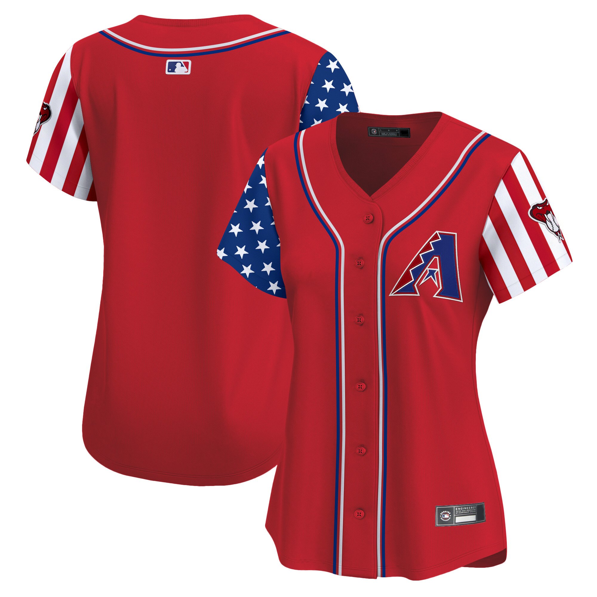 Women's Arizona Diamondbacks 2025 Independence Day Vapor Premier Limited Red Jersey - All Stitched