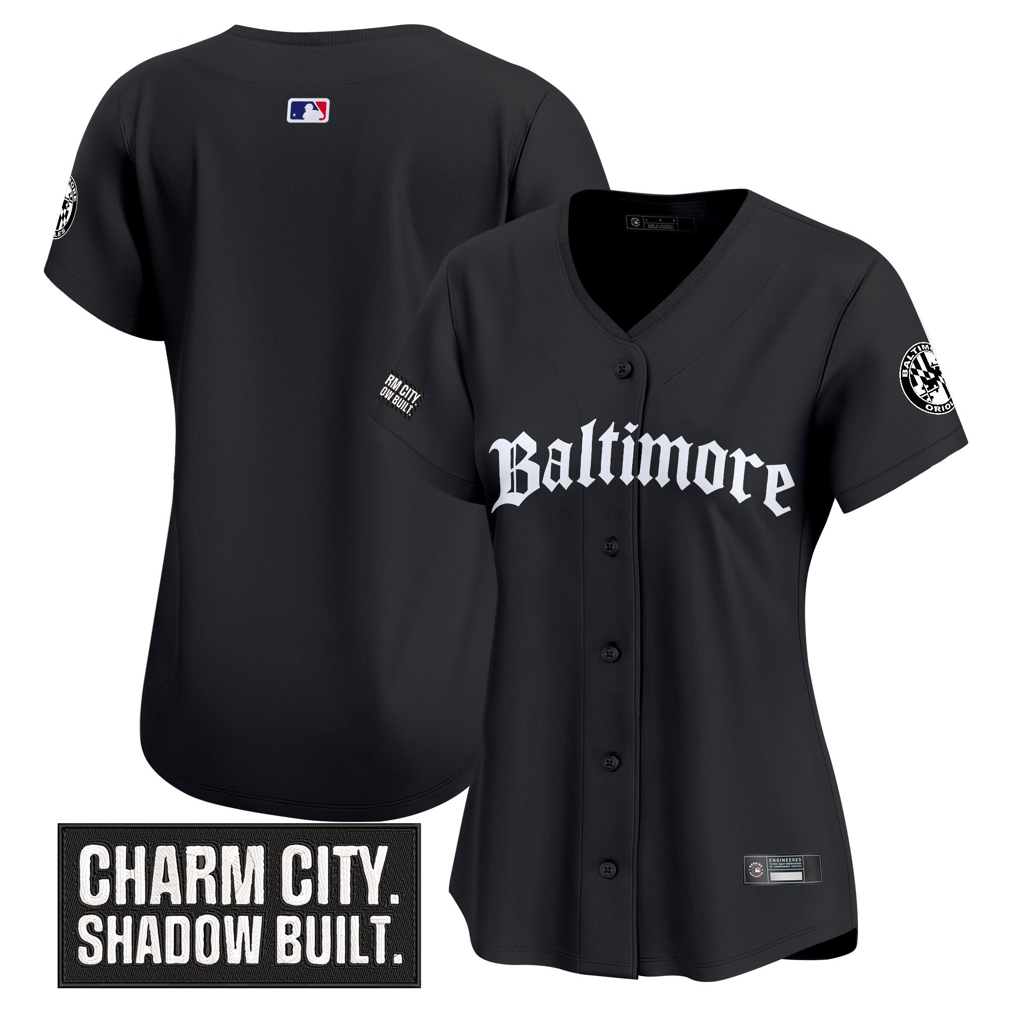 Women's Baltimore Orioles Gothic Harbor Edition Vapor Premier Limited Black Jersey - All Stitched