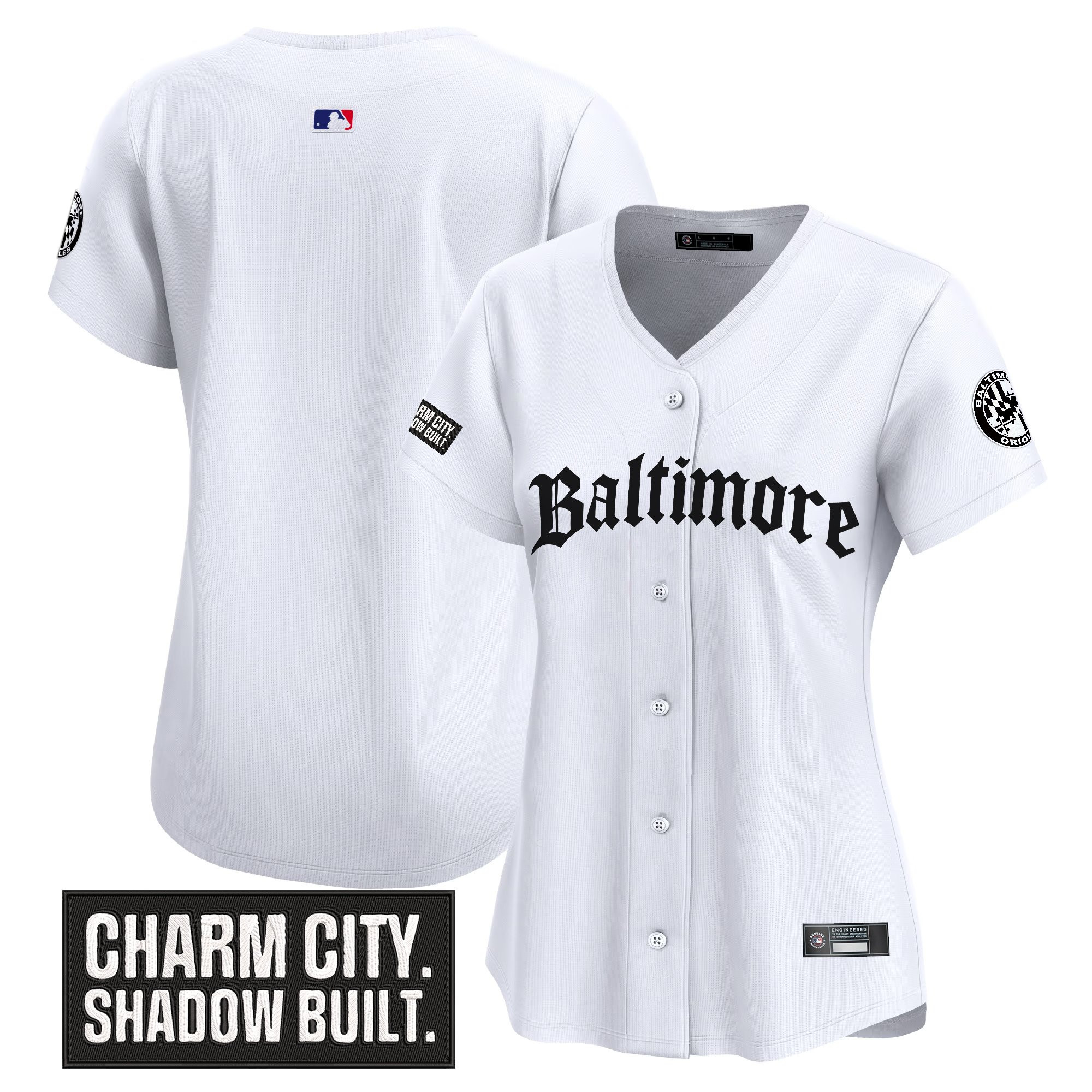 Women's Baltimore Orioles Gothic Harbor Edition Vapor Premier Limited White Jersey - All Stitched