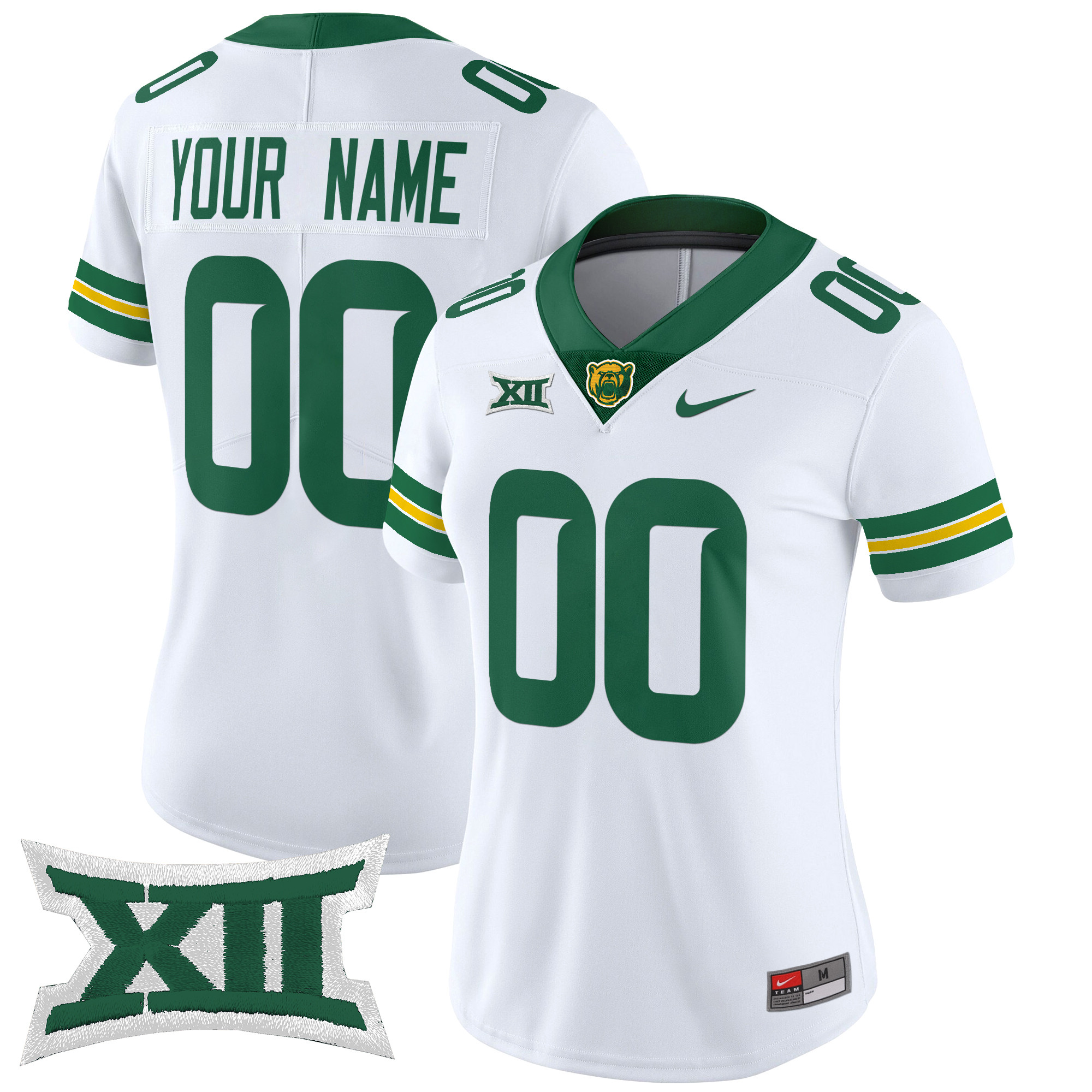 Women's Baylor Bears 2025 Vapor Limited Custom White Jersey - All Stitched