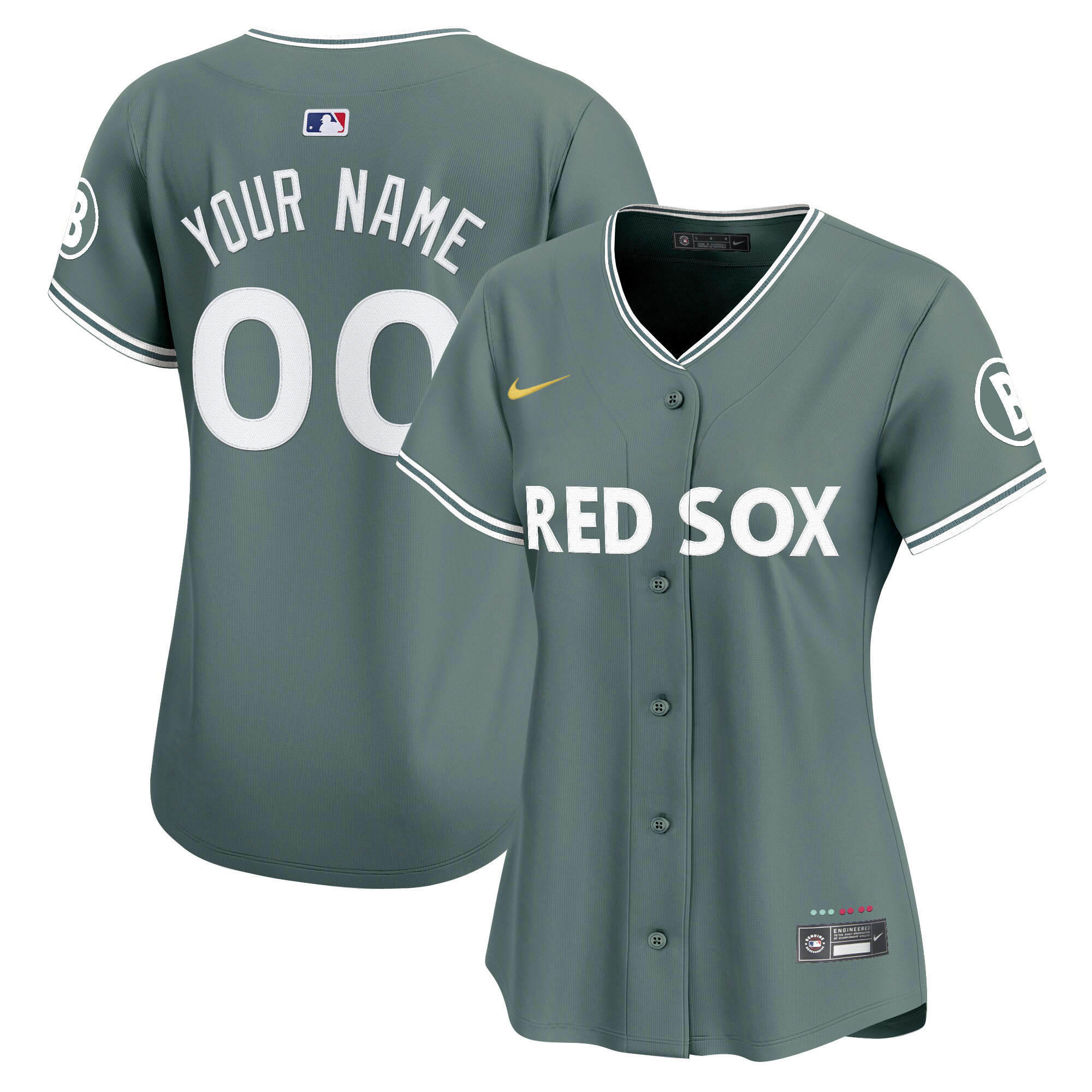 Women's Boston Red Sox 2025 City Connect Vapor Premier Limited Custom Green Jersey - All Stitched