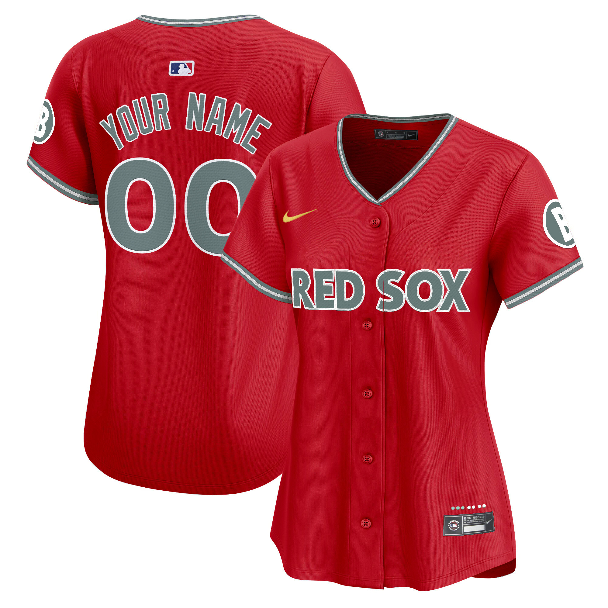 Women's Boston Red Sox 2025 City Connect Vapor Premier Limited Custom Red Jersey - All Stitched