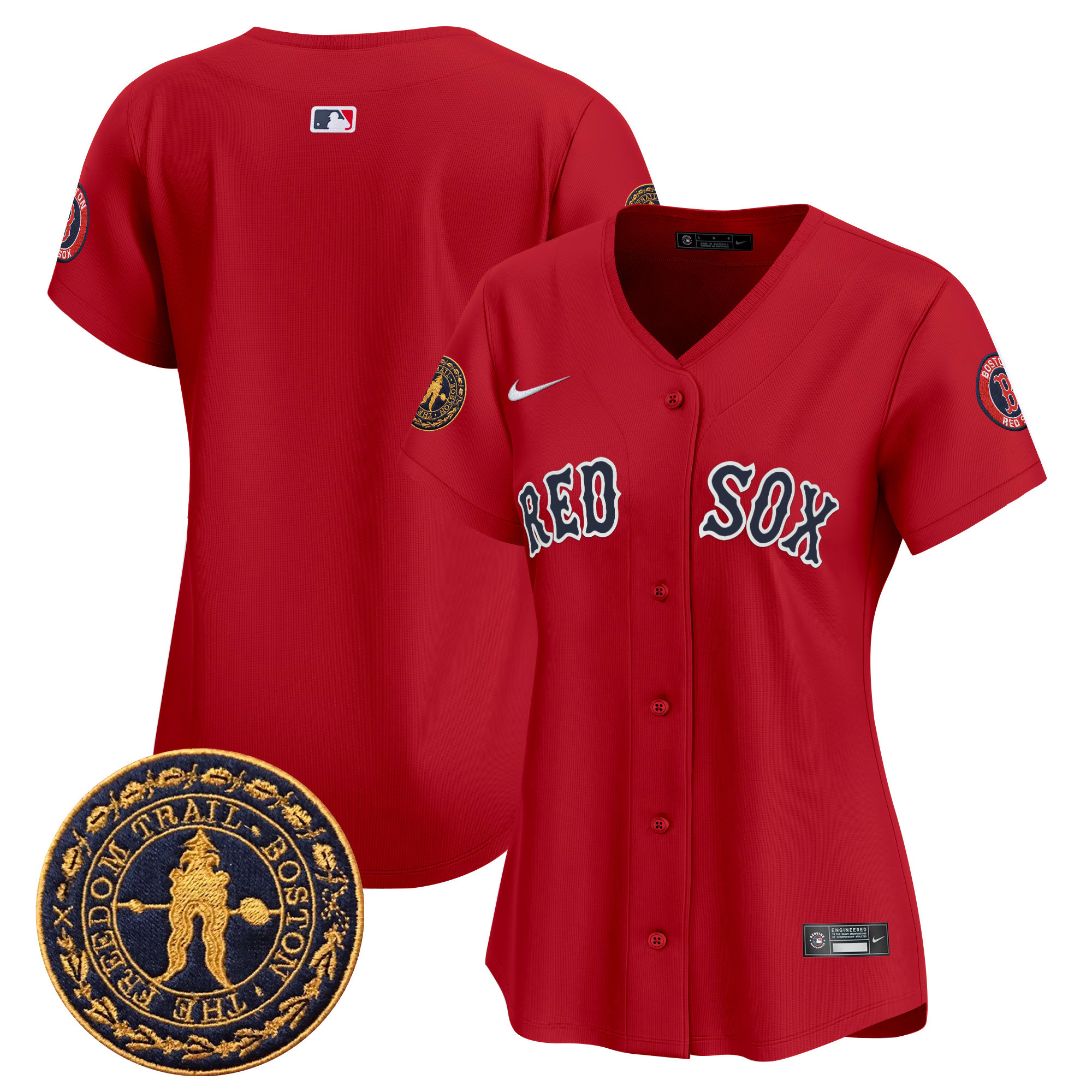 Women's Boston Red Sox Freedom Trail Patch Vapor Premier Limited Red Jersey - All Stitched