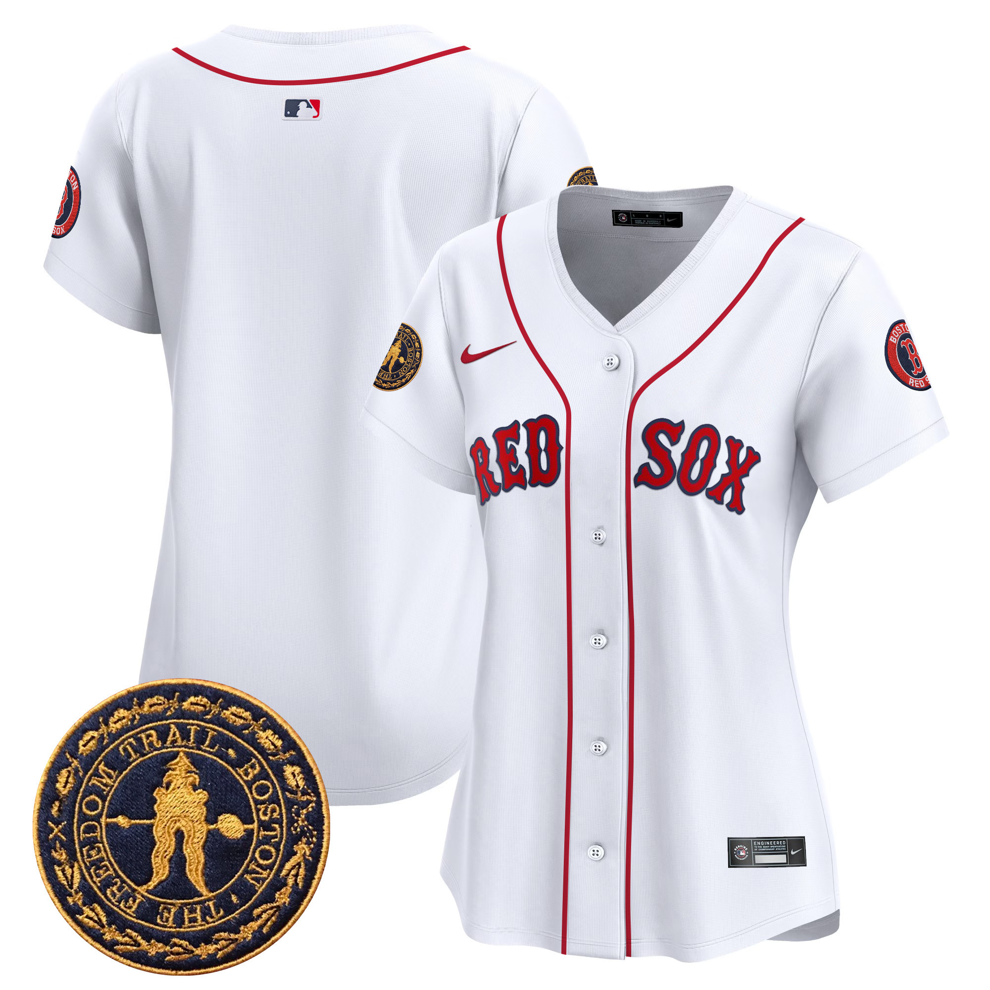 Women's Boston Red Sox Freedom Trail Patch Vapor Premier Limited White Jersey - All Stitched