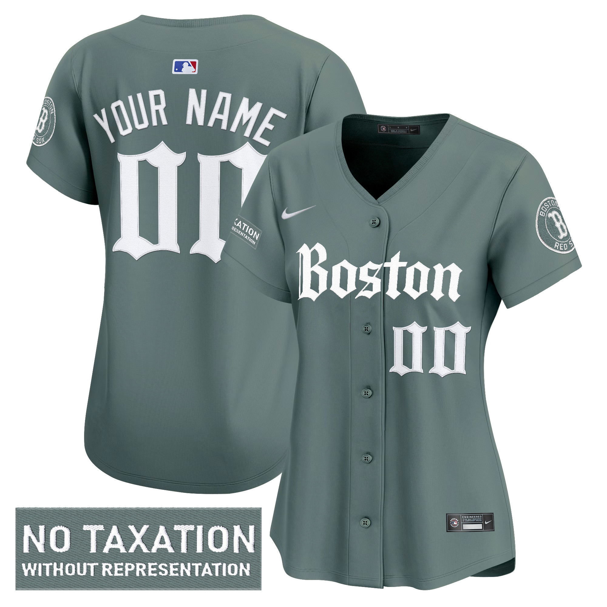 Women's Boston Red Sox Retro Newspaper Edition Vapor Premier Limited Custom Green Monster Jersey - All Stitched