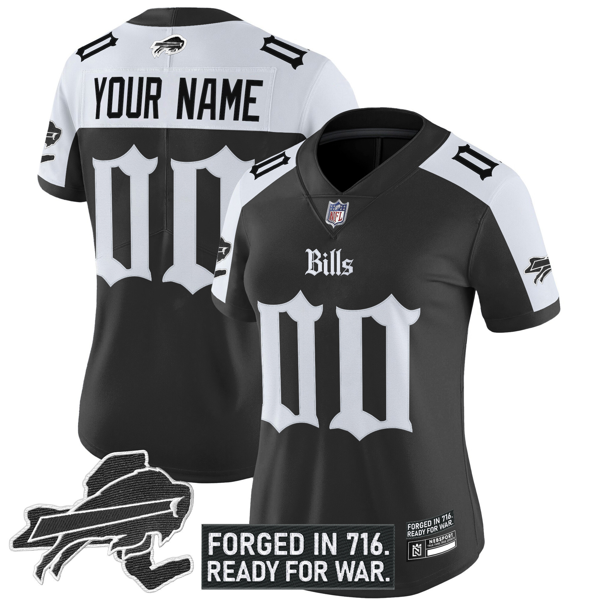 Women's Buffalo Bills Gothic Cold Front Edition Vapor Limited Custom Alternate Jersey - All Stitched