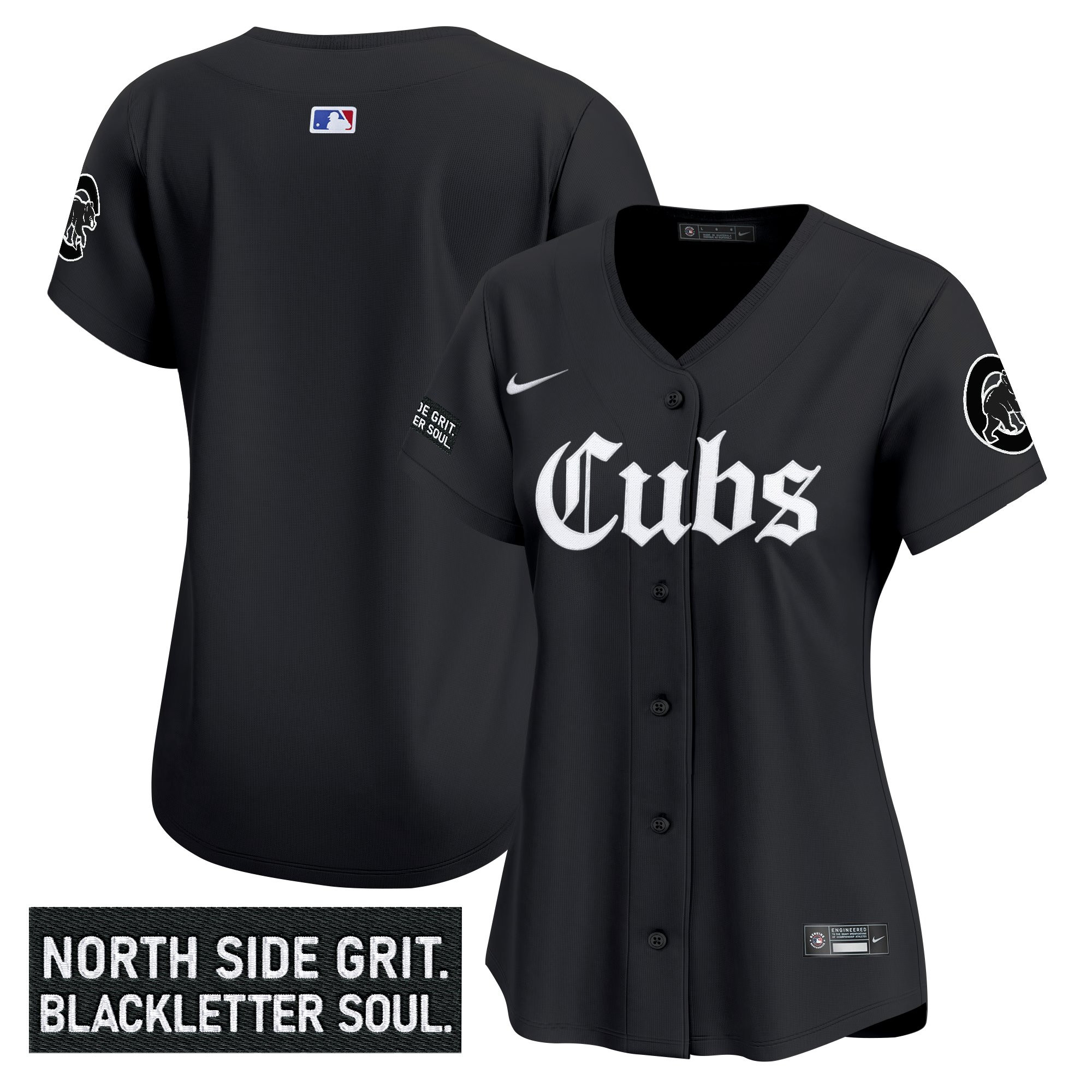 Women's Chicago Cubs 'Gothic North Side Edition Vapor Premier Limited Black Jersey - All Stitched