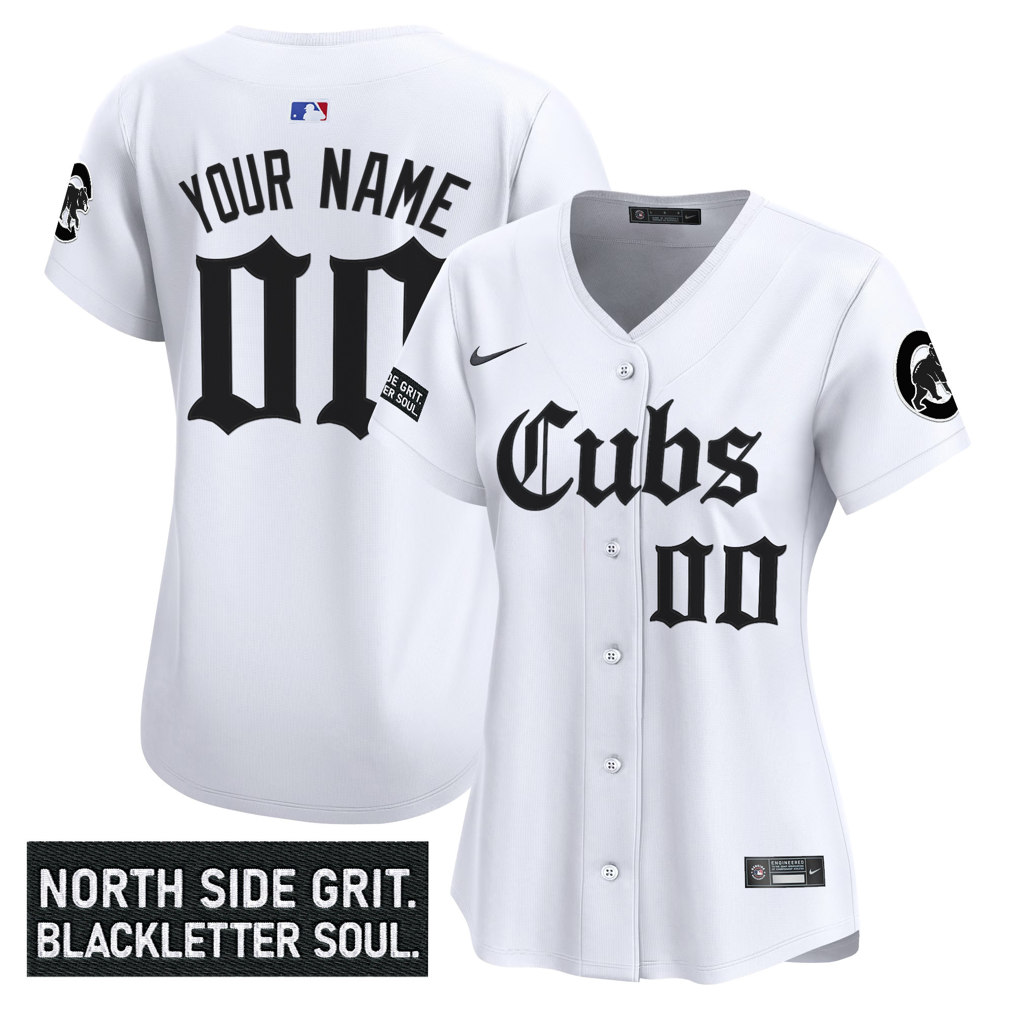 Women's Chicago Cubs 'Gothic North Side Edition Vapor Premier Limited Custom White Jersey - All Stitched