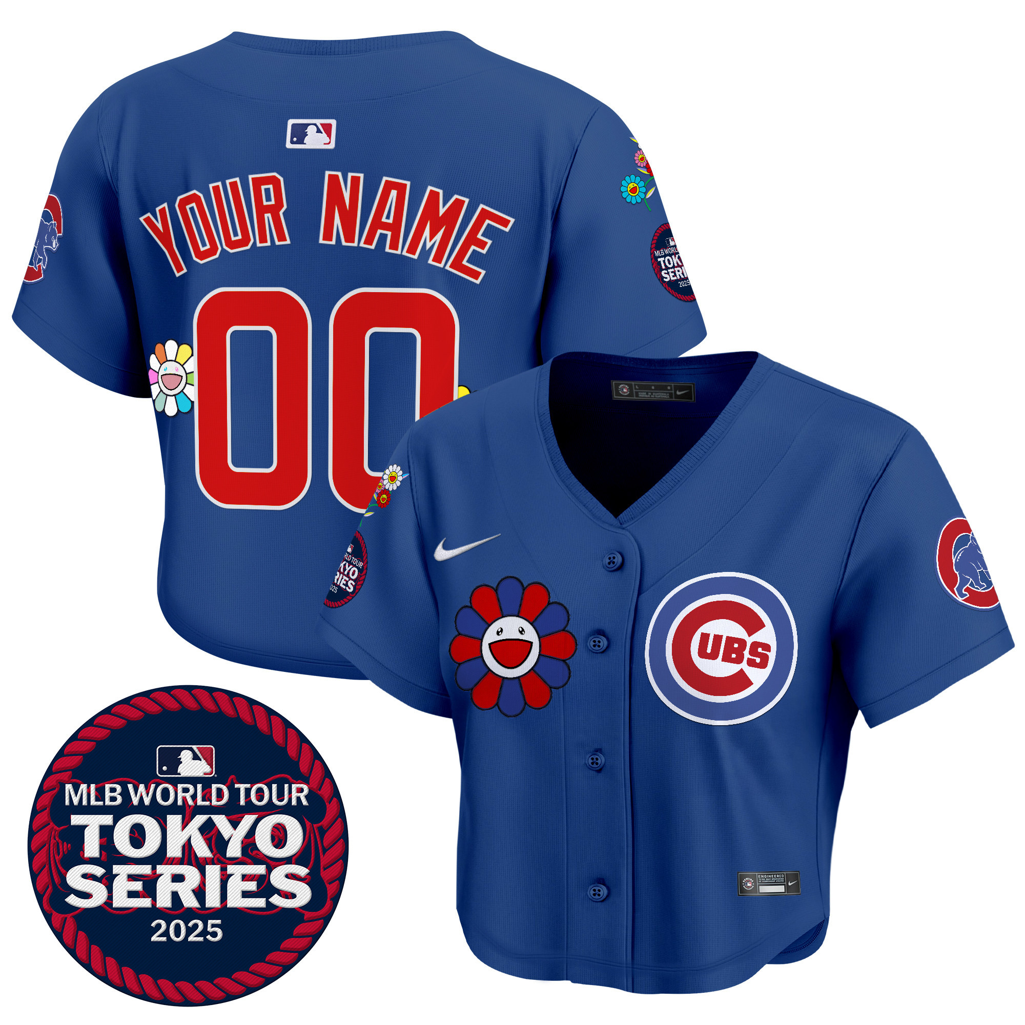 Women's Chicago Cubs Tokyo Series 2025 Crop Top Baseball Custom Royal Jersey - Stitched
