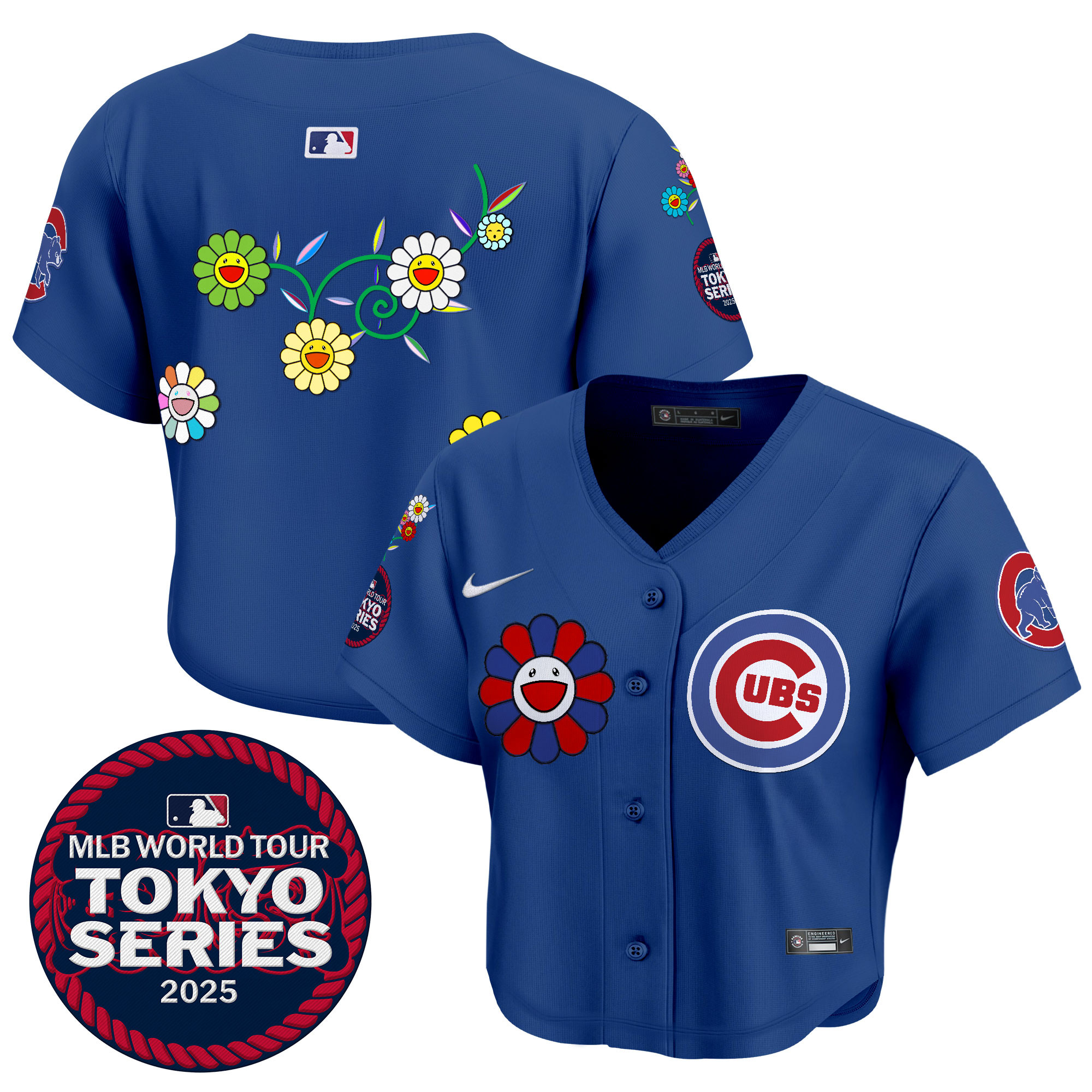 Women's Chicago Cubs Tokyo Series 2025 Crop Top Baseball Royal Jersey - Stitched