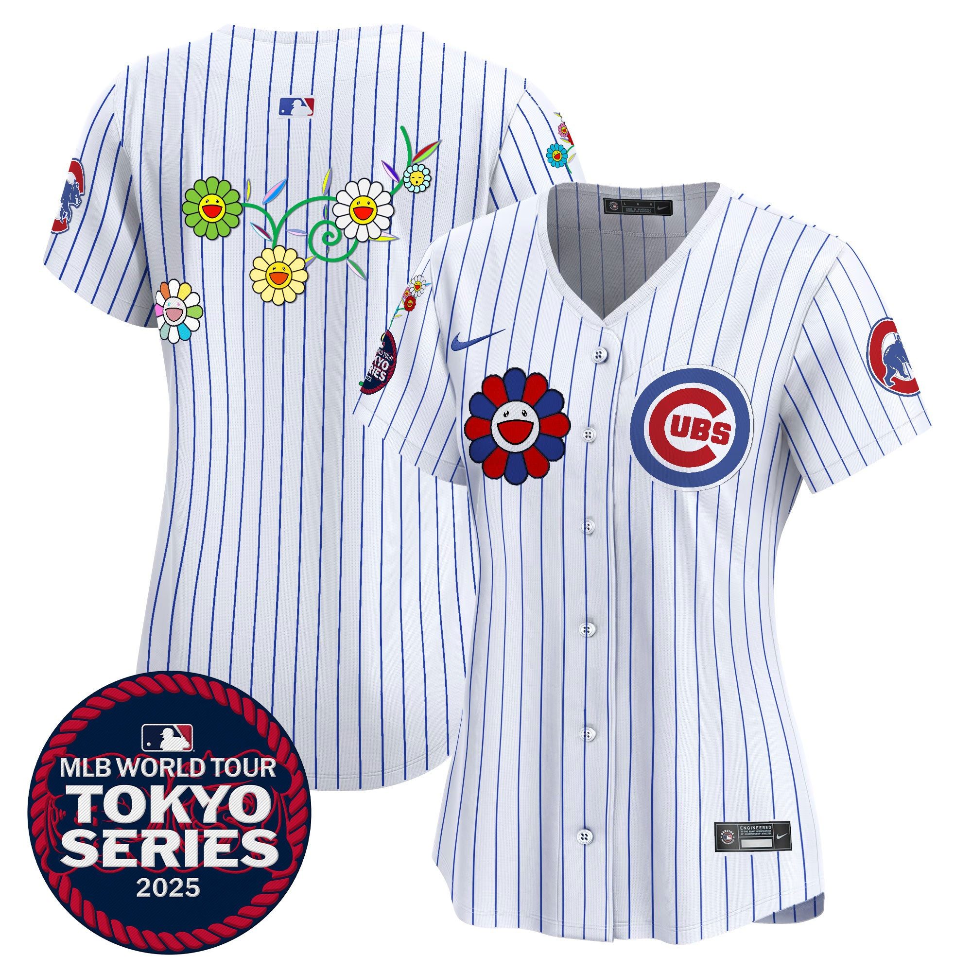 Women's Chicago Cubs Tokyo Series 2025 Vapor Premier Limited Pinstripe Jersey - Stitched