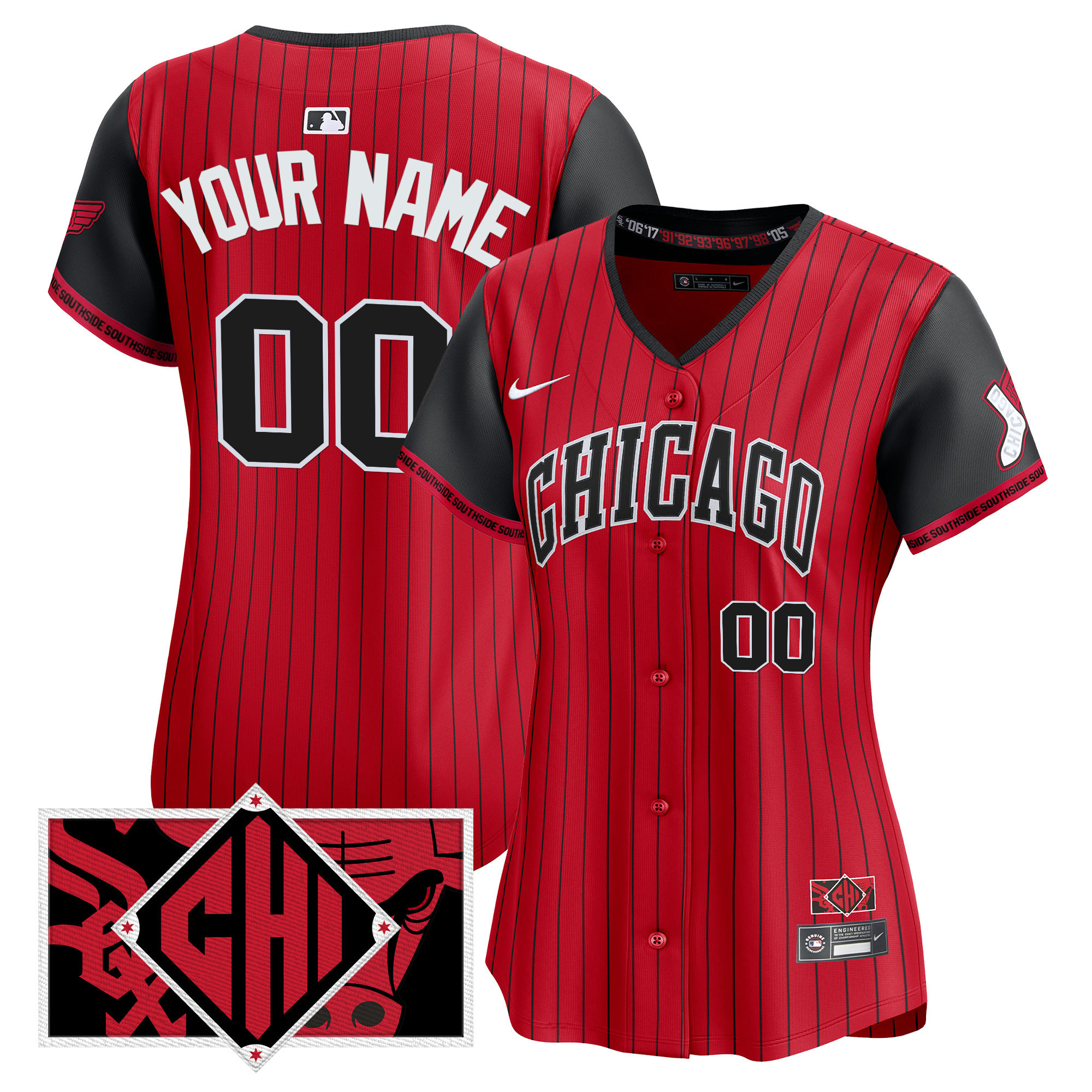 Women's Chicago White Sox 2025 City Connect Vapor Premier Limited Custom Red Jersey - All Stitched