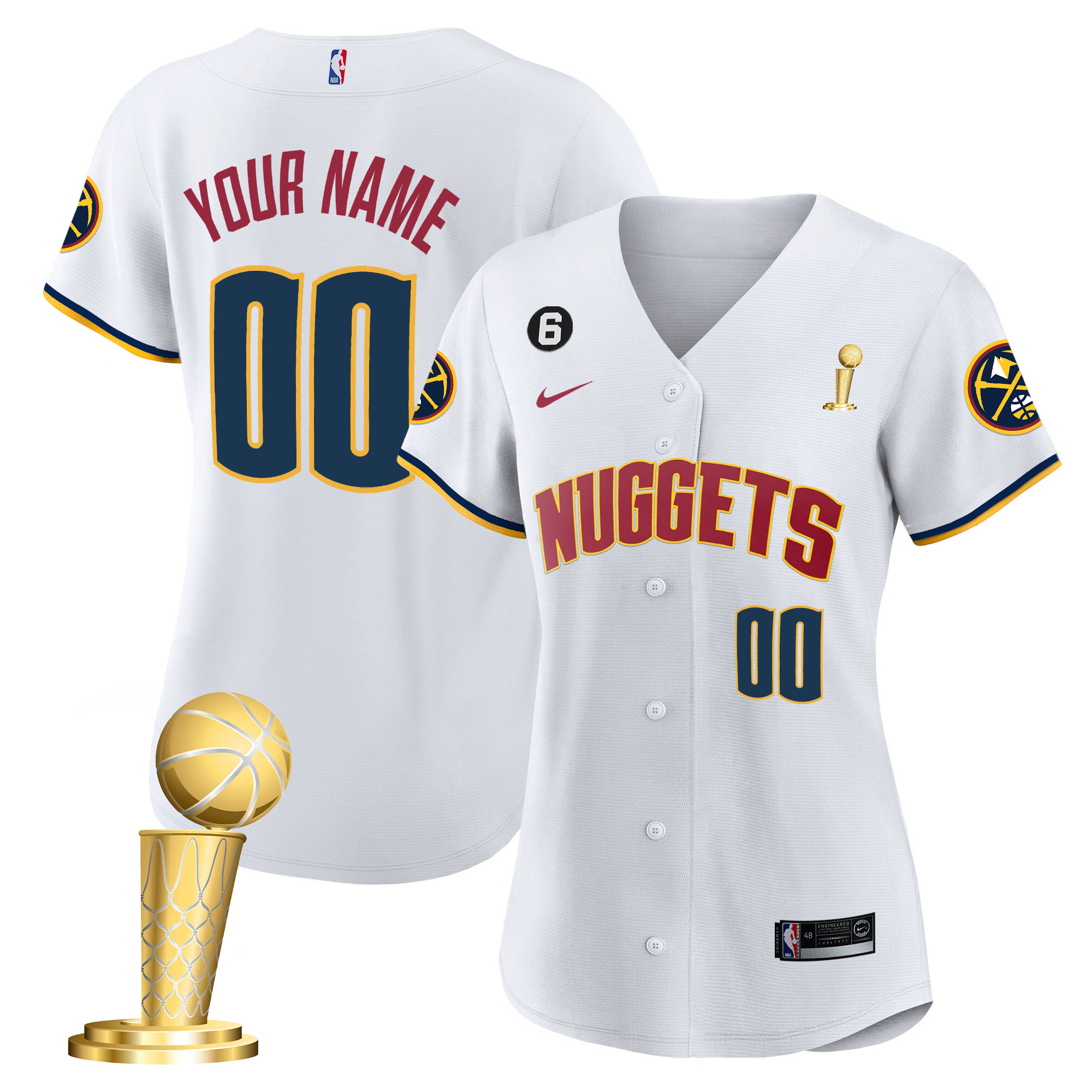 Women's Denver Nuggets 2023 Champions Flex Base Custom Association Jersey - All Stitched