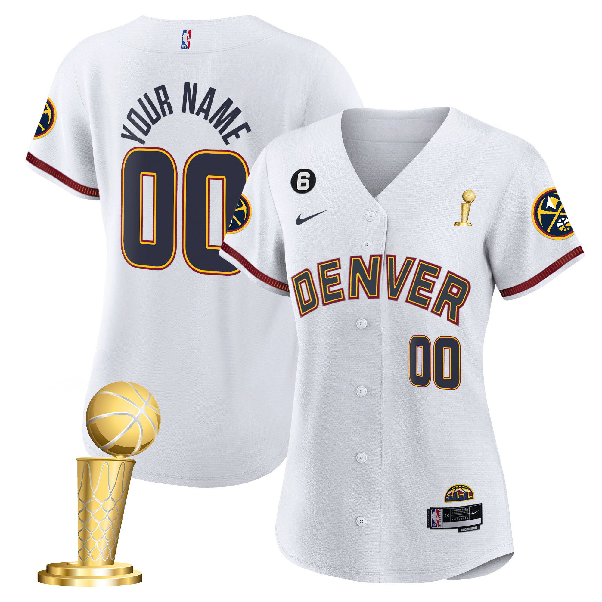 Women's Denver Nuggets 2023 Champions Flex Base Custom City Jersey - All Stitched