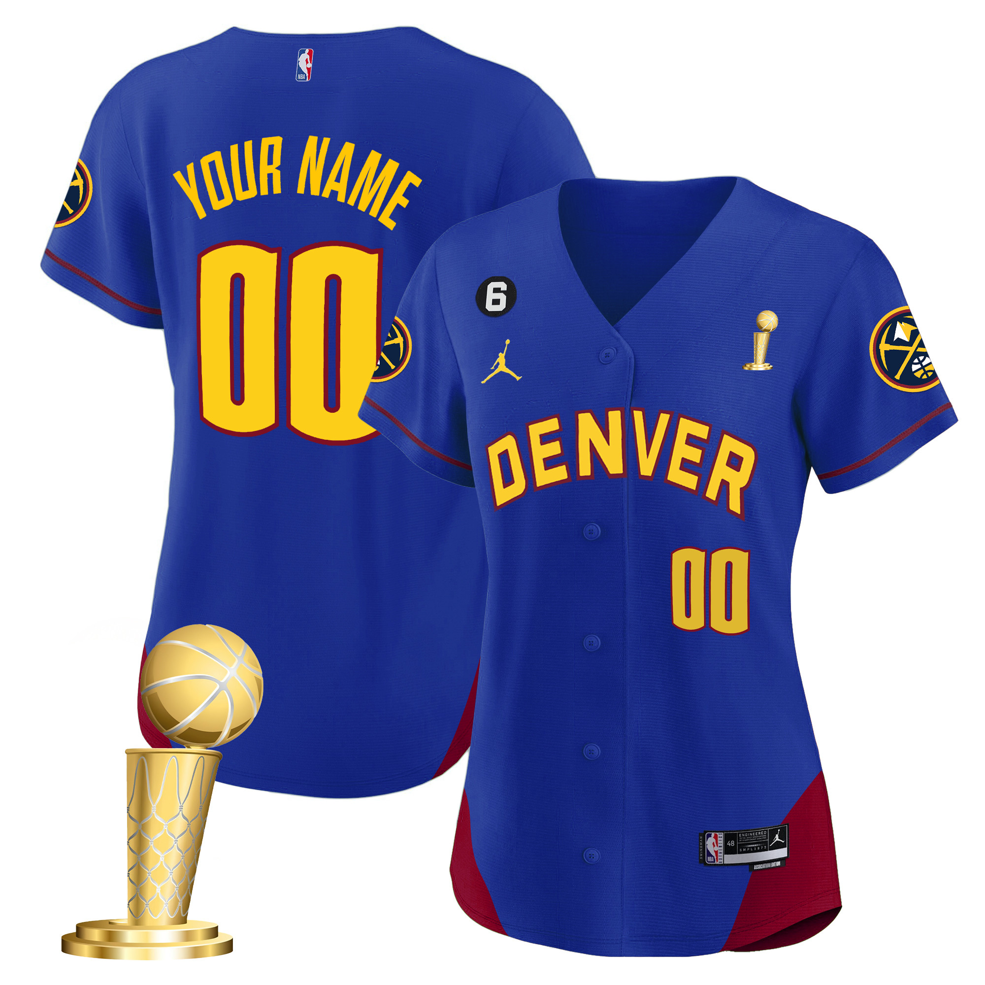Women's Denver Nuggets 2023 Champions Flex Base Custom Statement Jersey - All Stitched