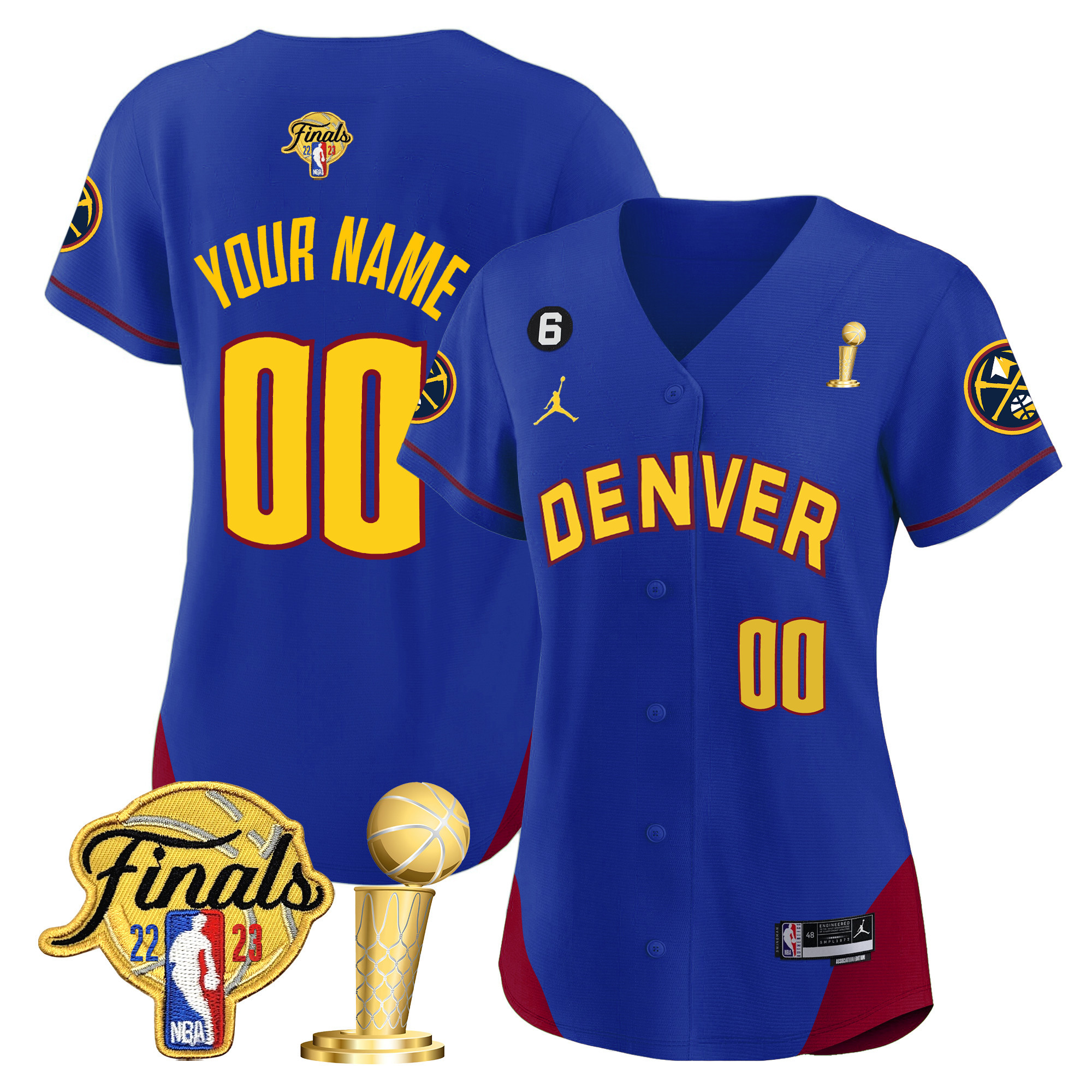 Women's Denver Nuggets 2023 Finals & Champions Cool Base Custom Statement Jersey - All Stitched