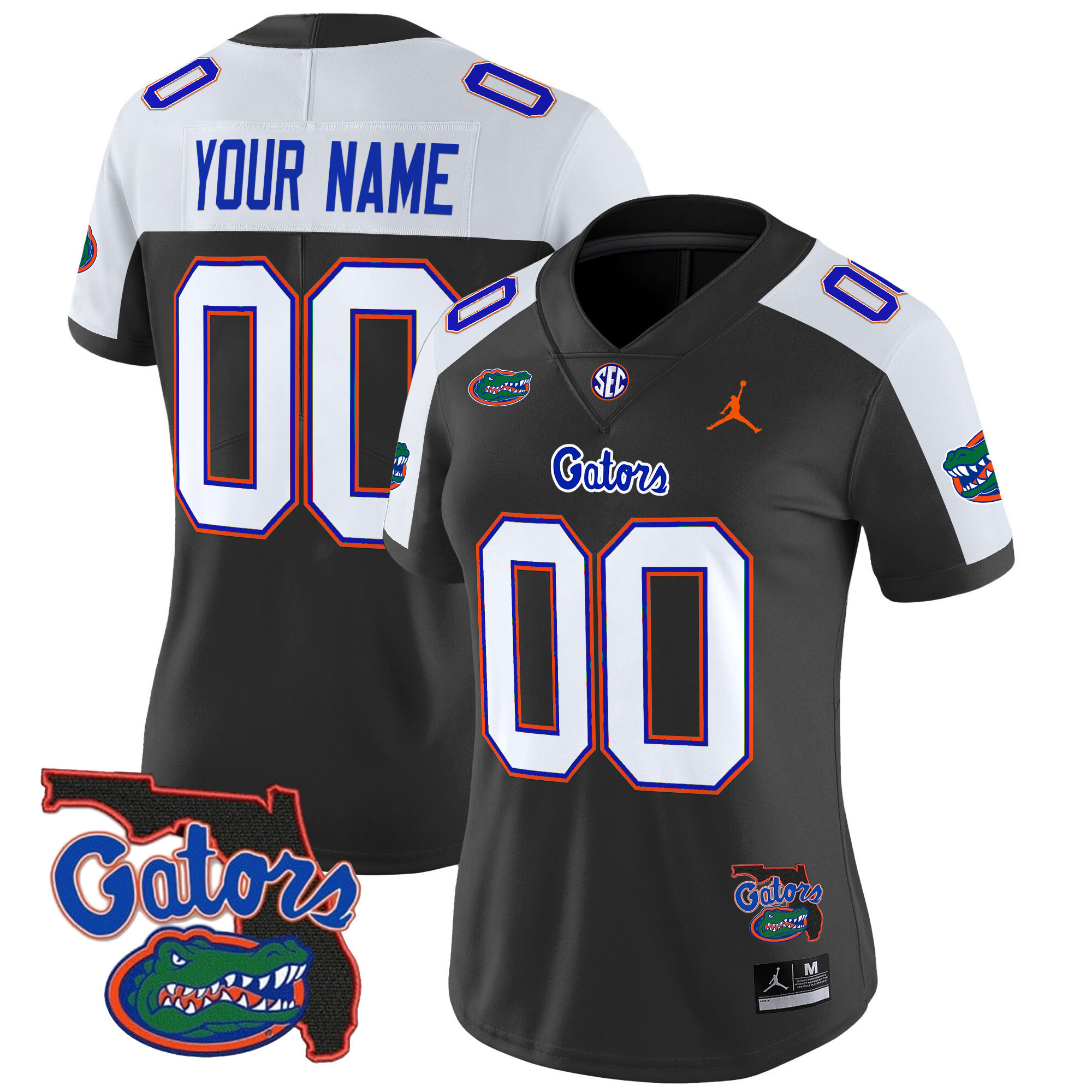 Women's Florida Gators 2025 Florida Patch Vapor Limited Custom Black Alternate Jersey - All Stitched